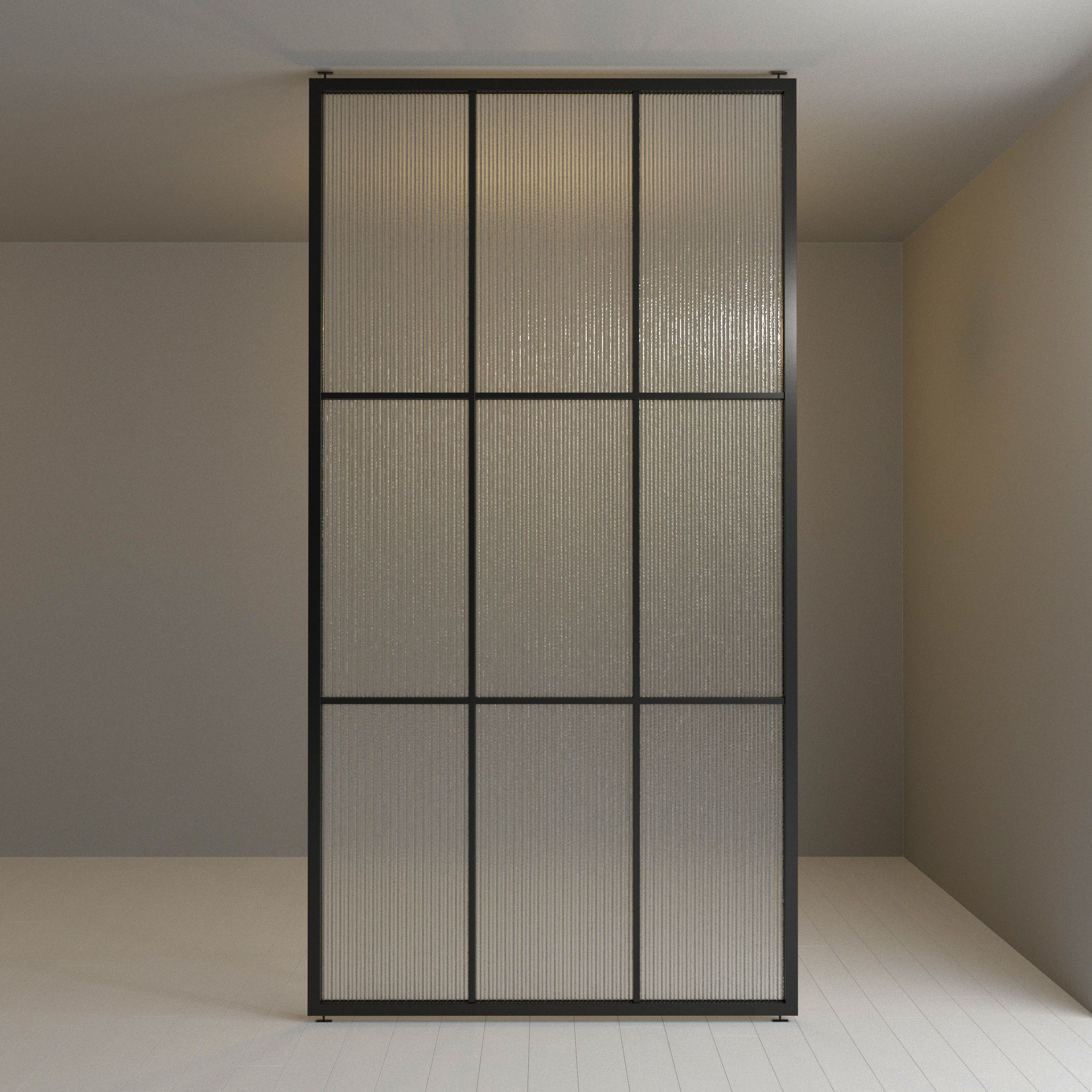 Glass partition door 466 Low-poly 3D model_2
