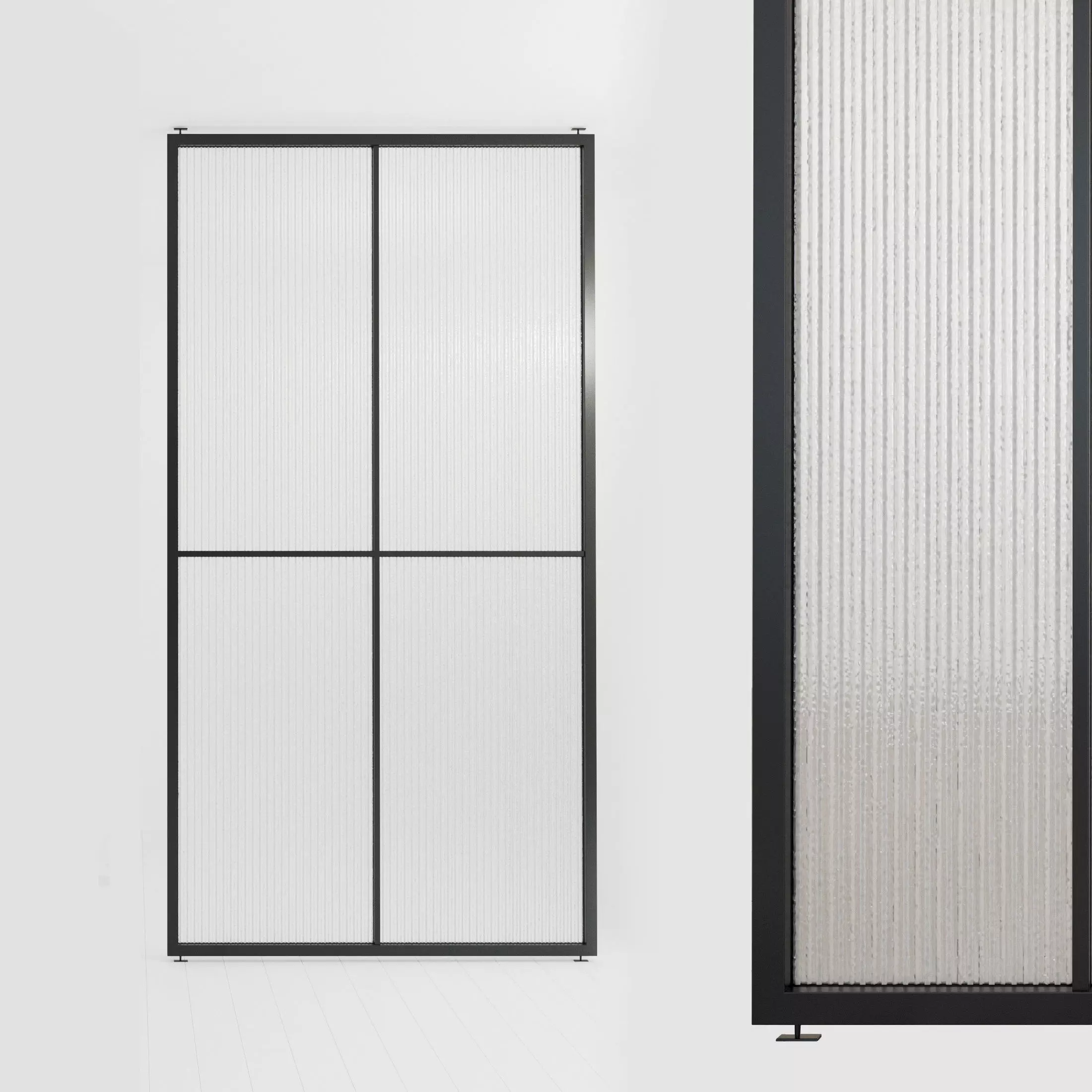 Glass partition door 4444 Low-poly 3D model_0