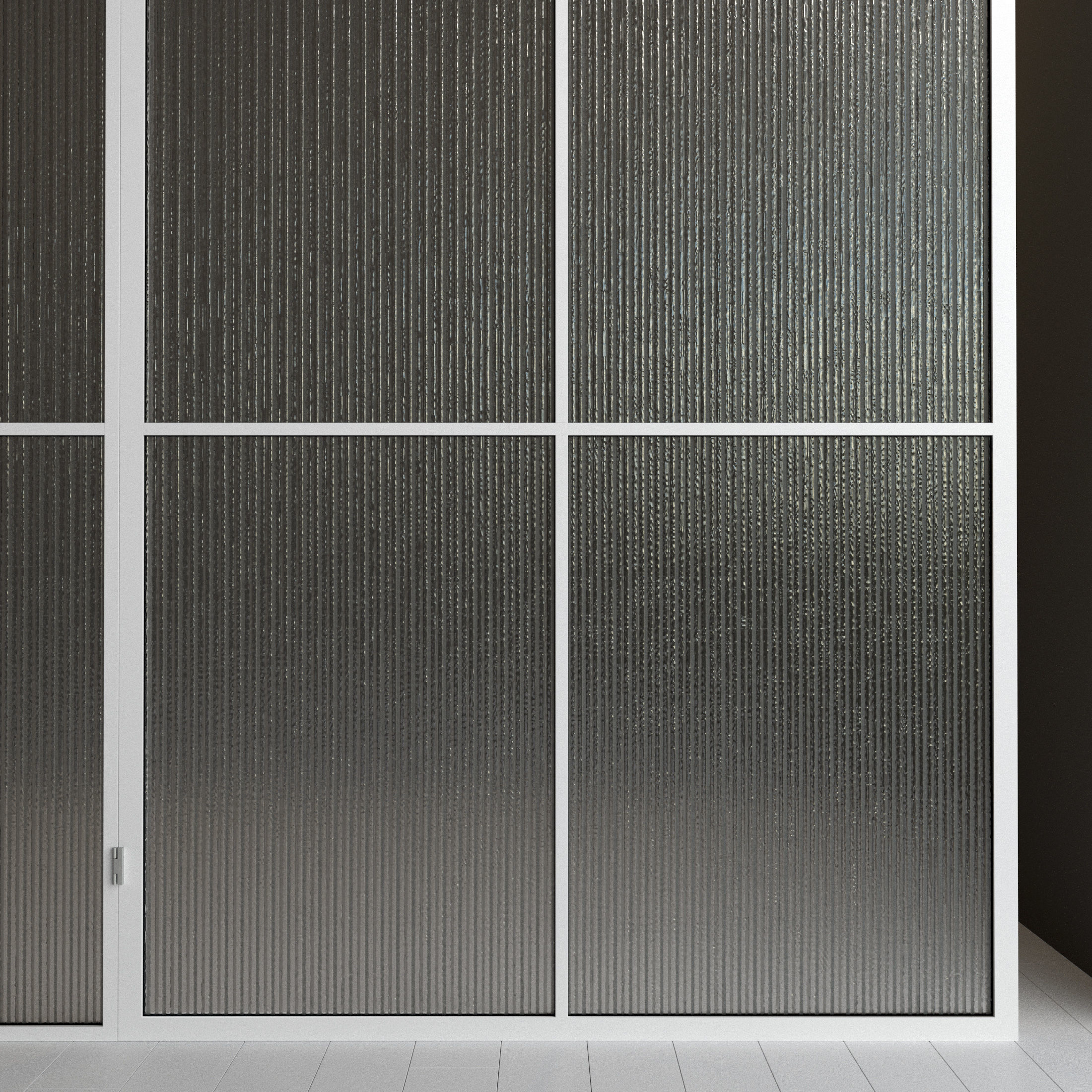 Glass partition door Set 43 Low-poly 3D model_2