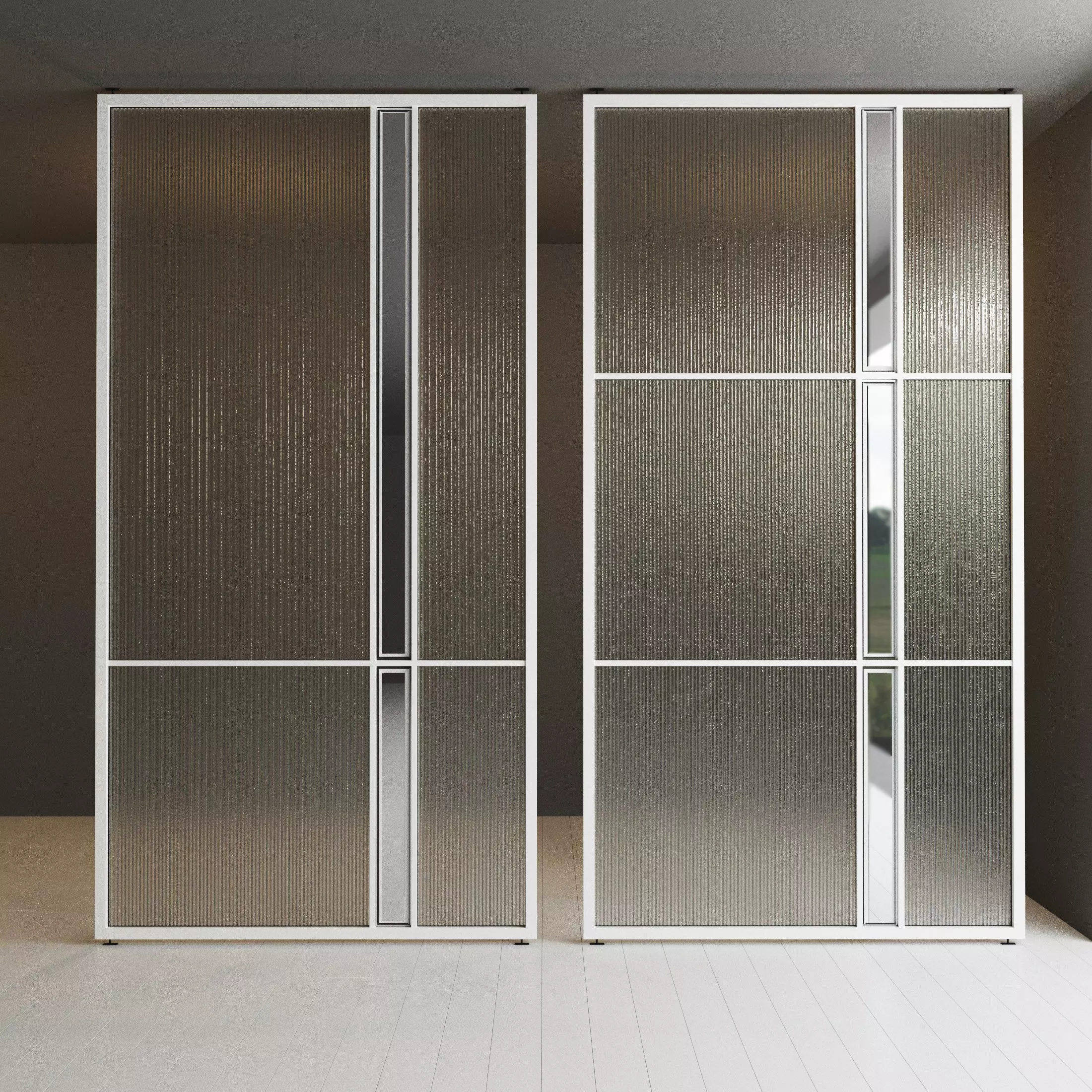 Glass partition door Set 32 Low-poly 3D model_0