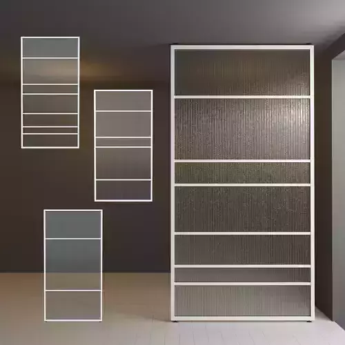Glass partition door Set 28 Low-poly 3D model