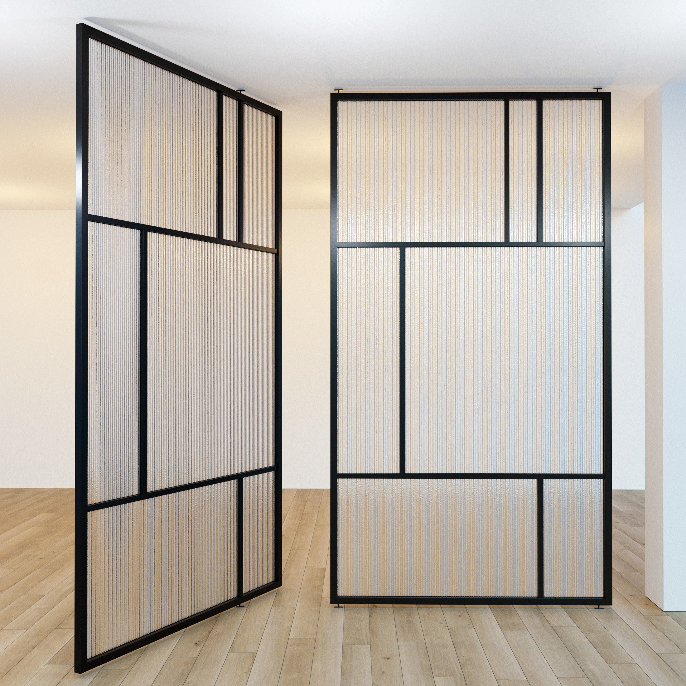 Glass partition door Set 27 Low-poly 3D model_2