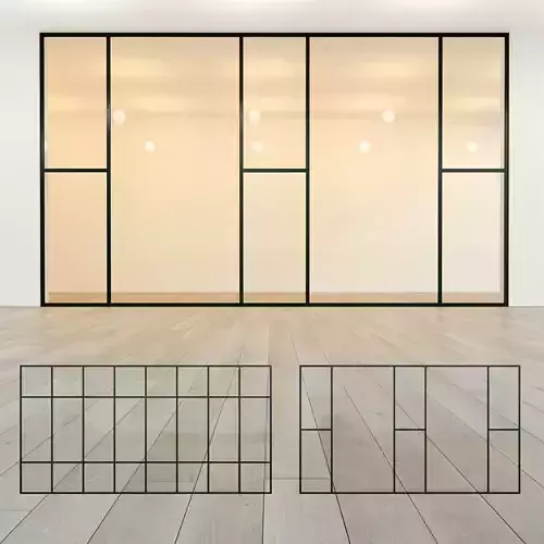 Glass partition door  Set 19 Low-poly 3D model