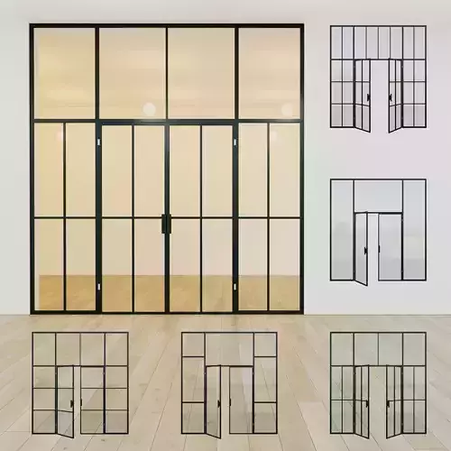 Glass partition door Set 14