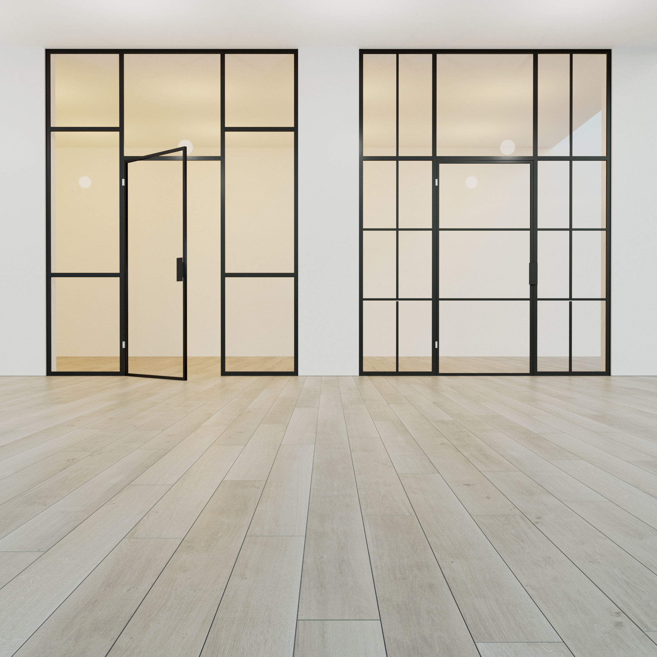 Glass partition door  Set 12 Low-poly 3D model_2