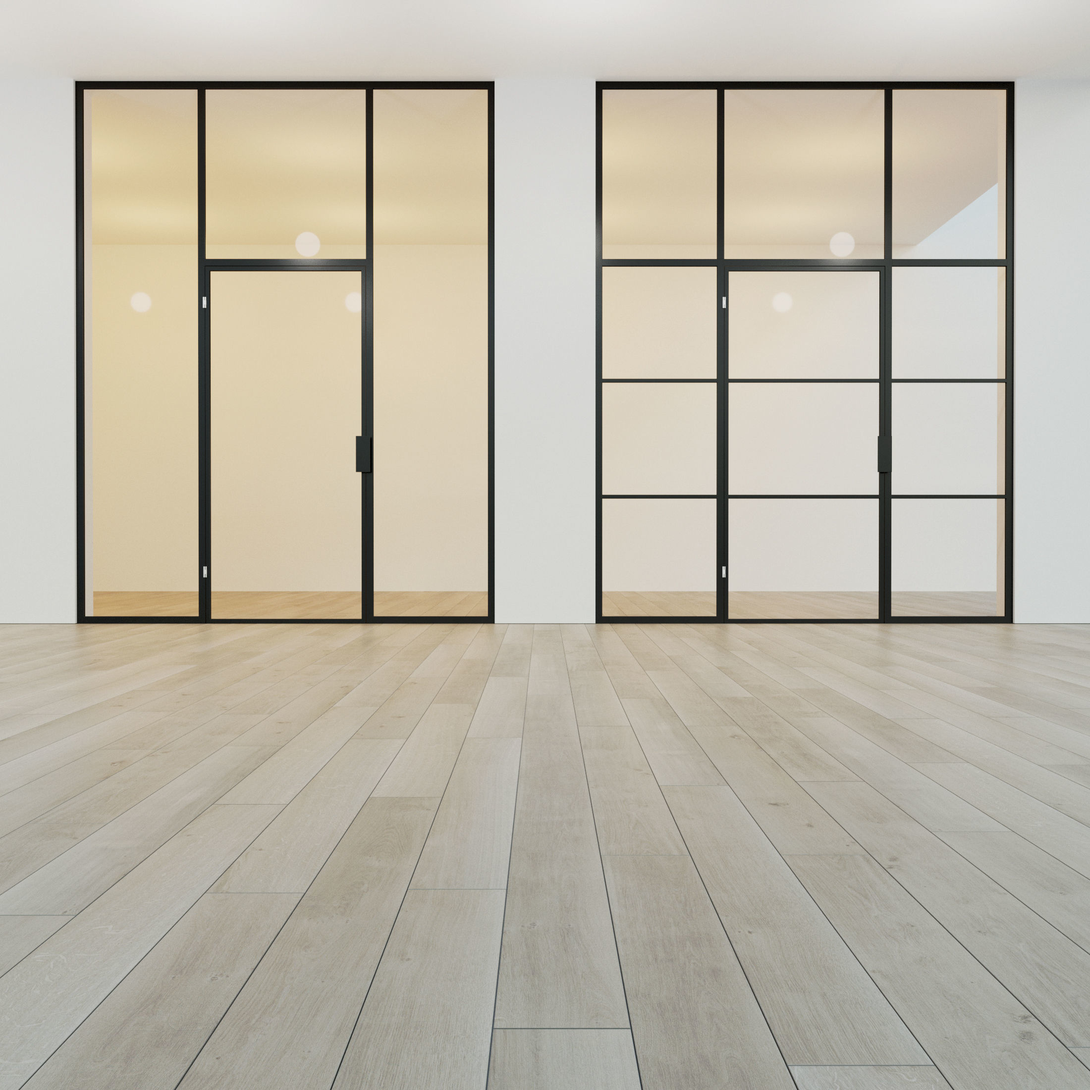 Glass partition door  Set 12 Low-poly 3D model_1