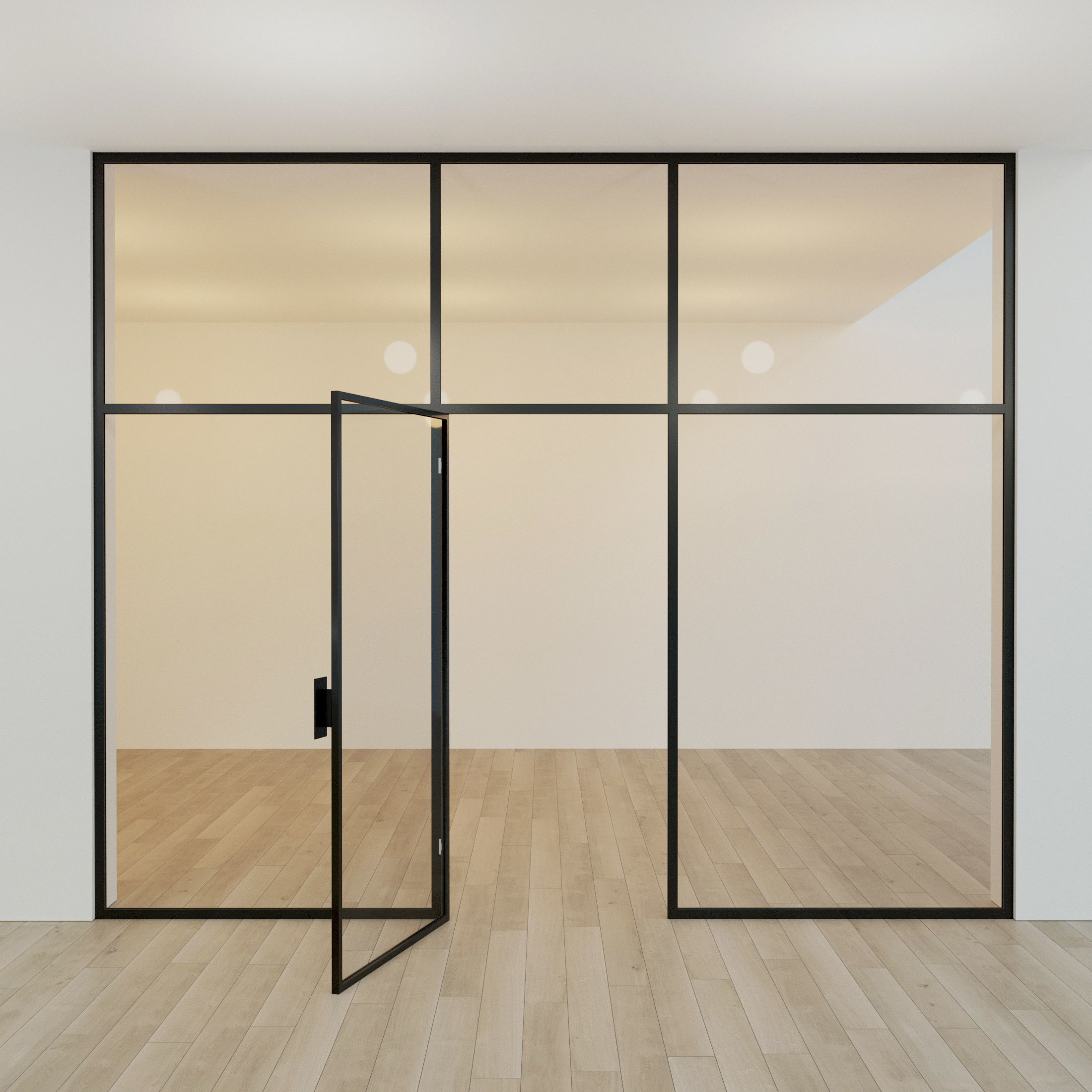 Glass partition door Set 10 Low-poly 3D model_1