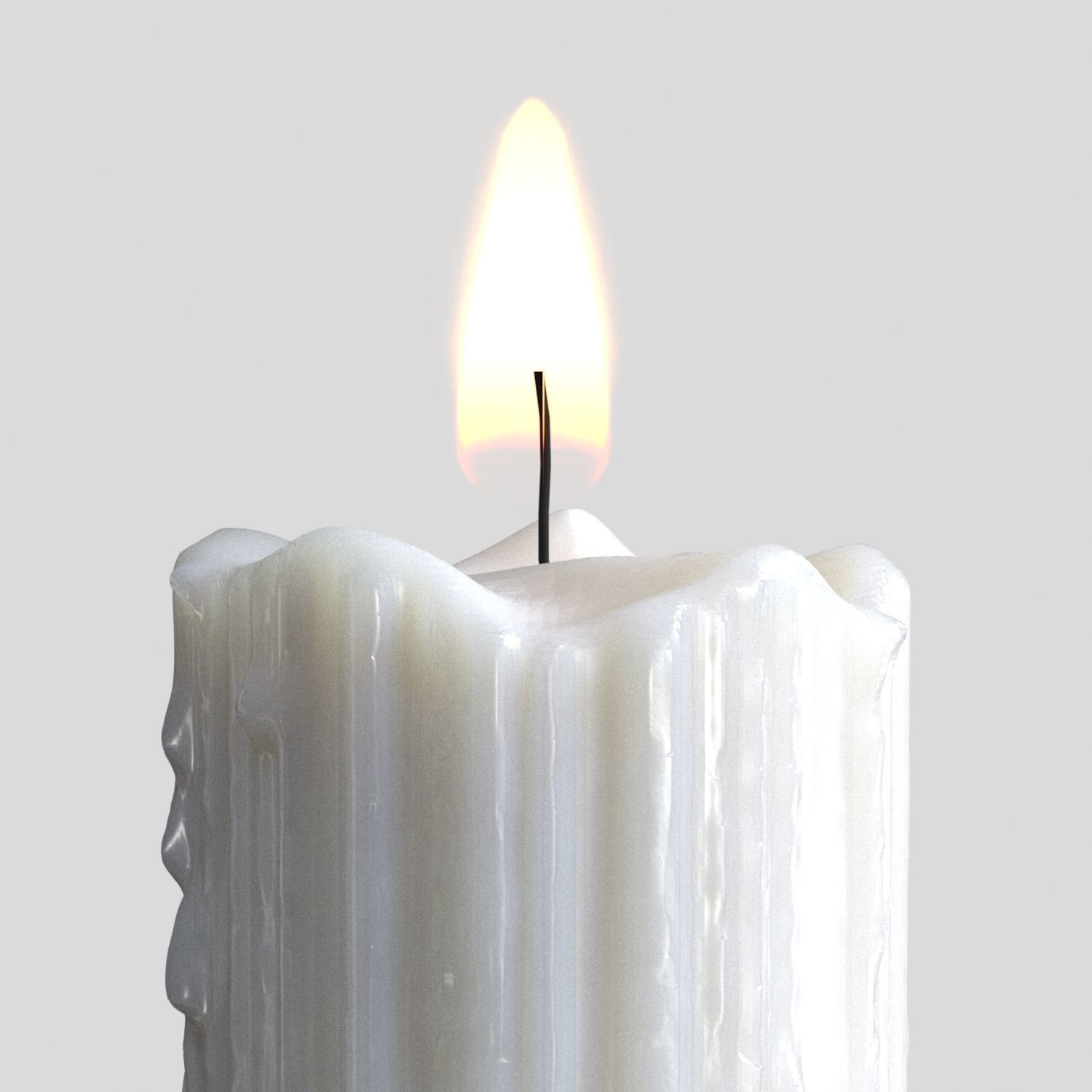 Melted candles set 3D model_3