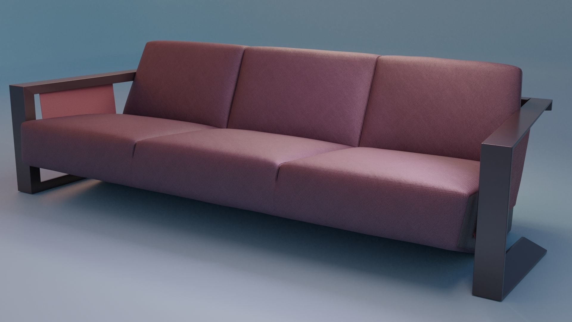 3D Studio Couch Low-poly 3D model_5