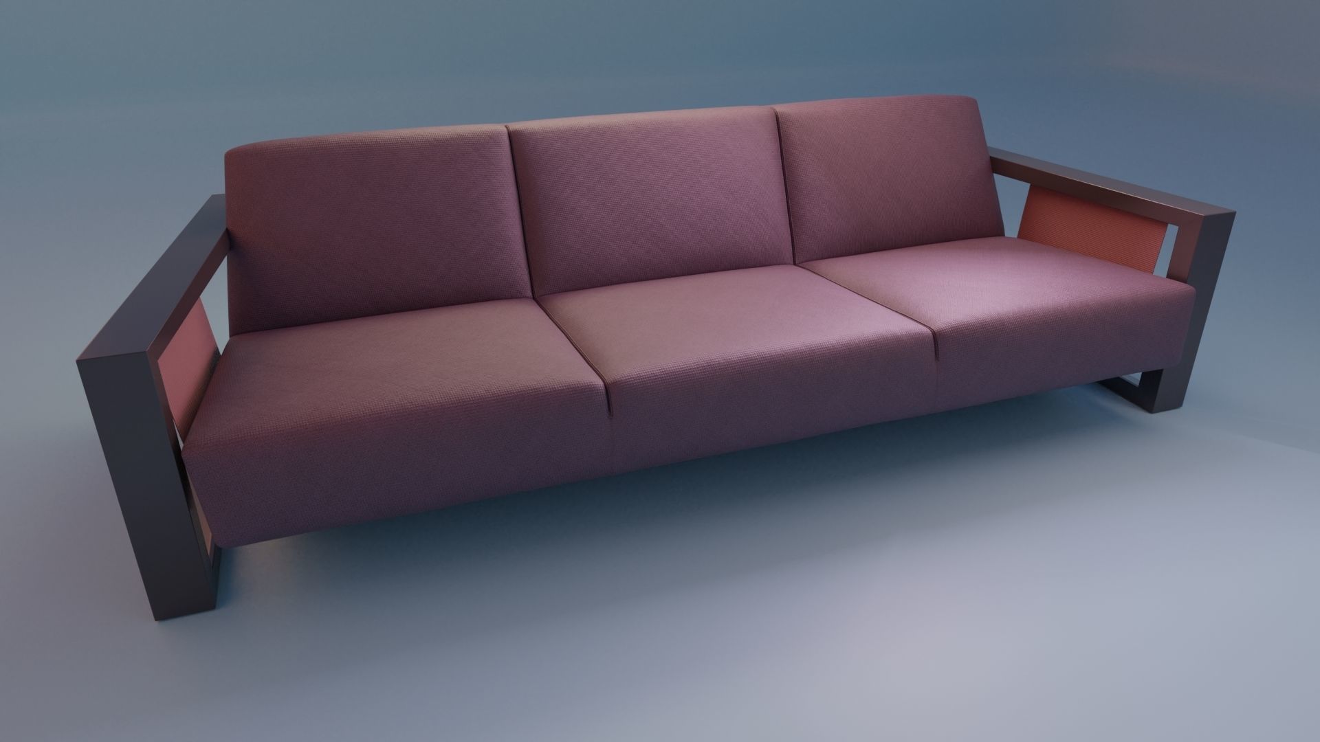 3D Studio Couch Low-poly 3D model_2