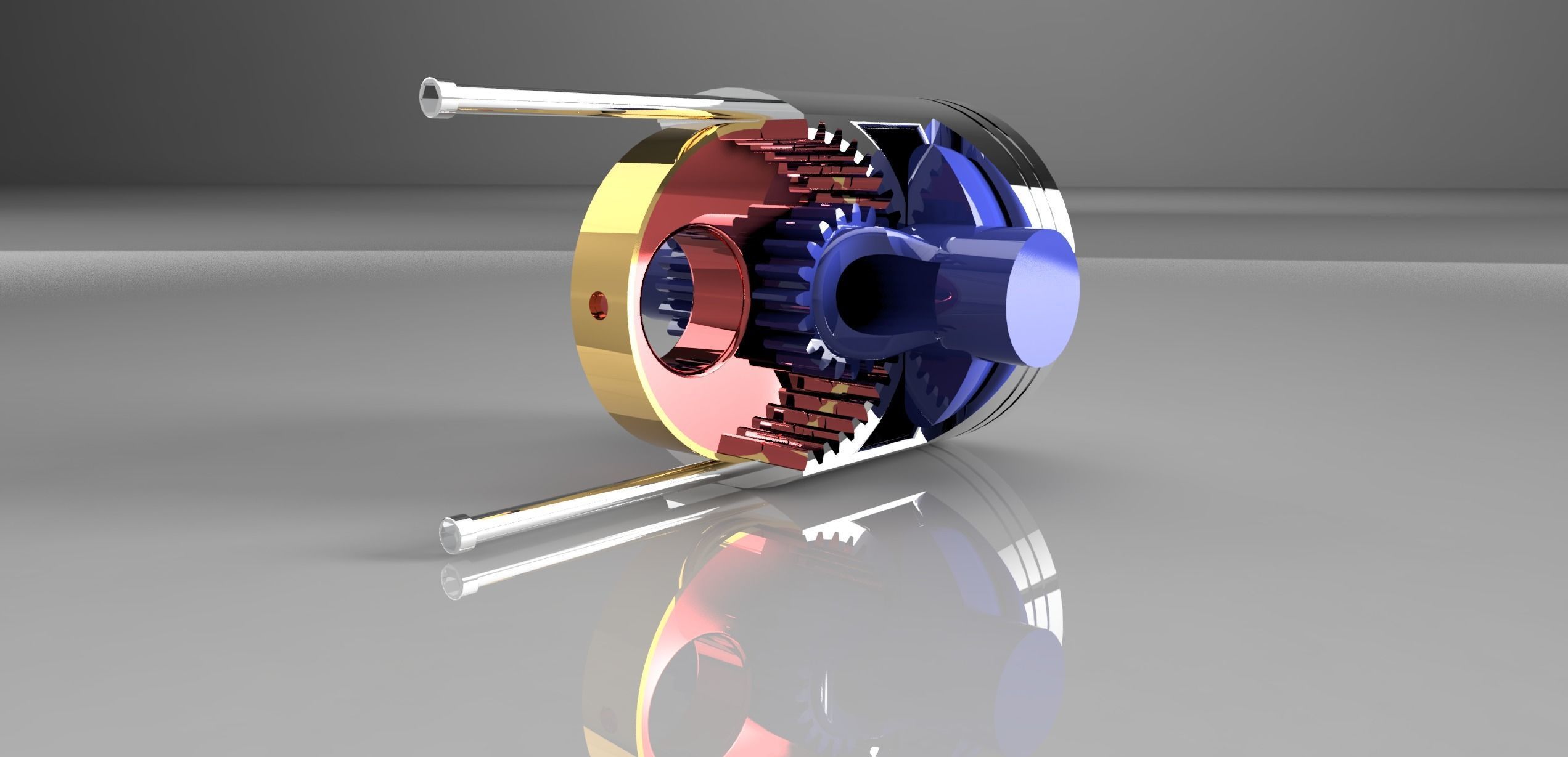 Concept Opposed piston Engine  3D print model_5