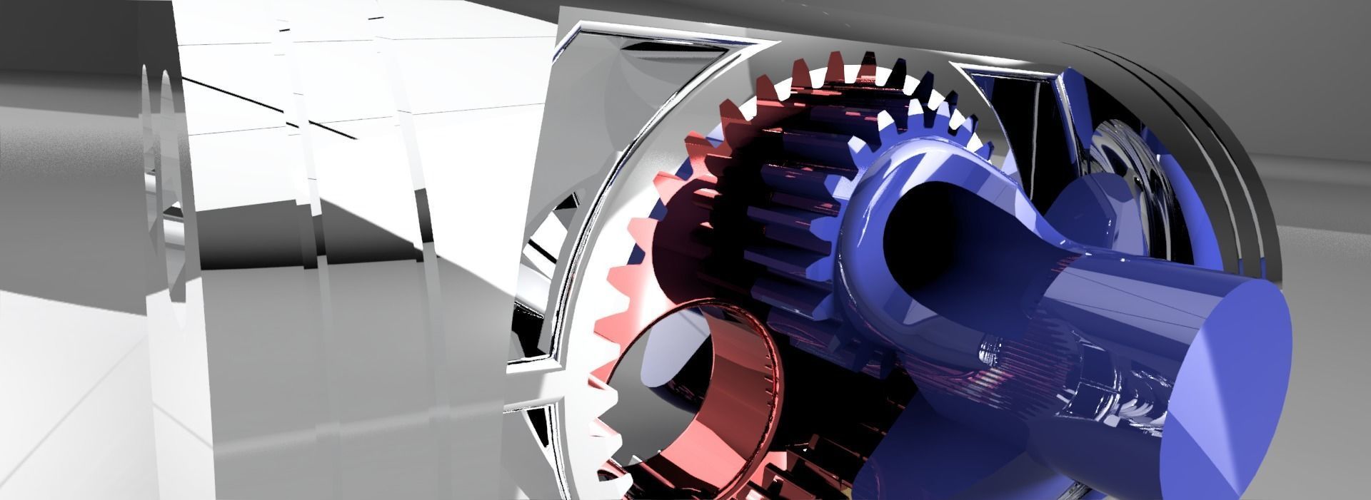 Concept Opposed piston Engine  3D print model_3