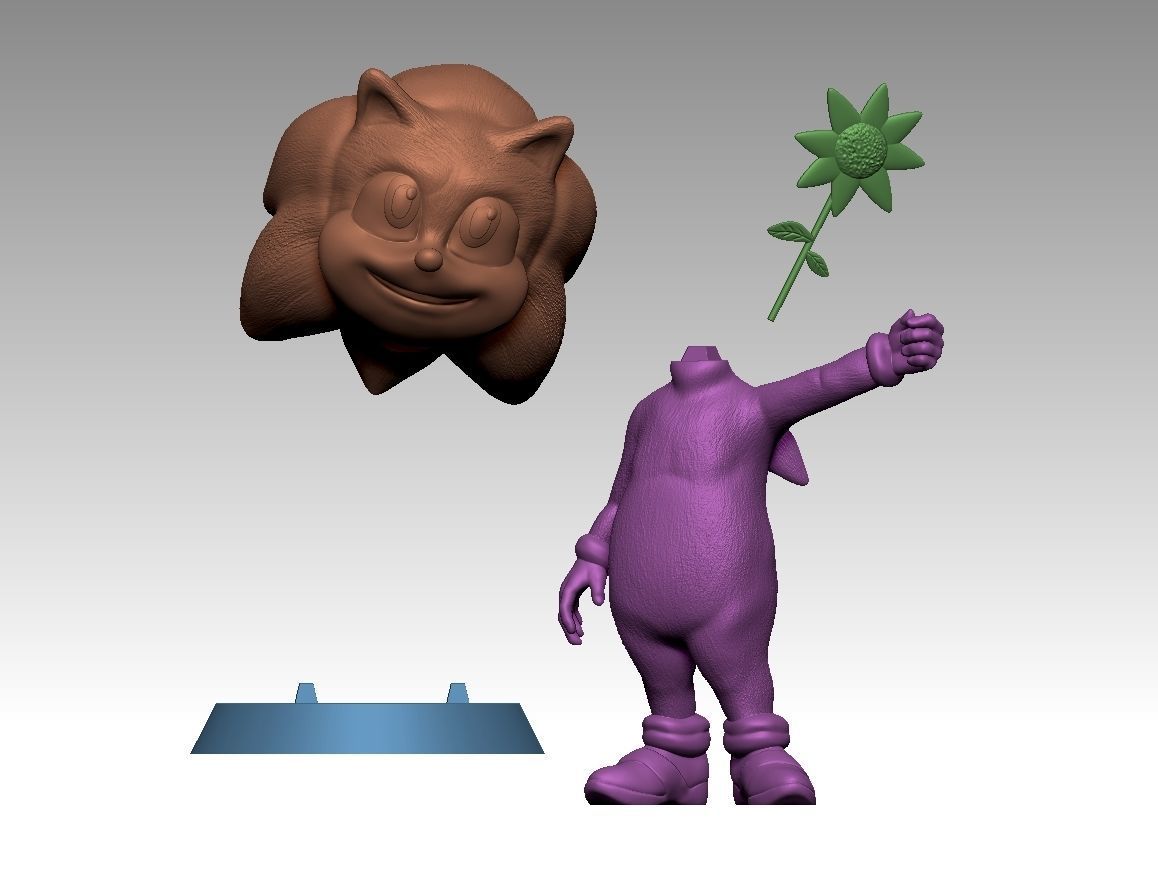 Baby Sonic hedgehog 3D print model_3