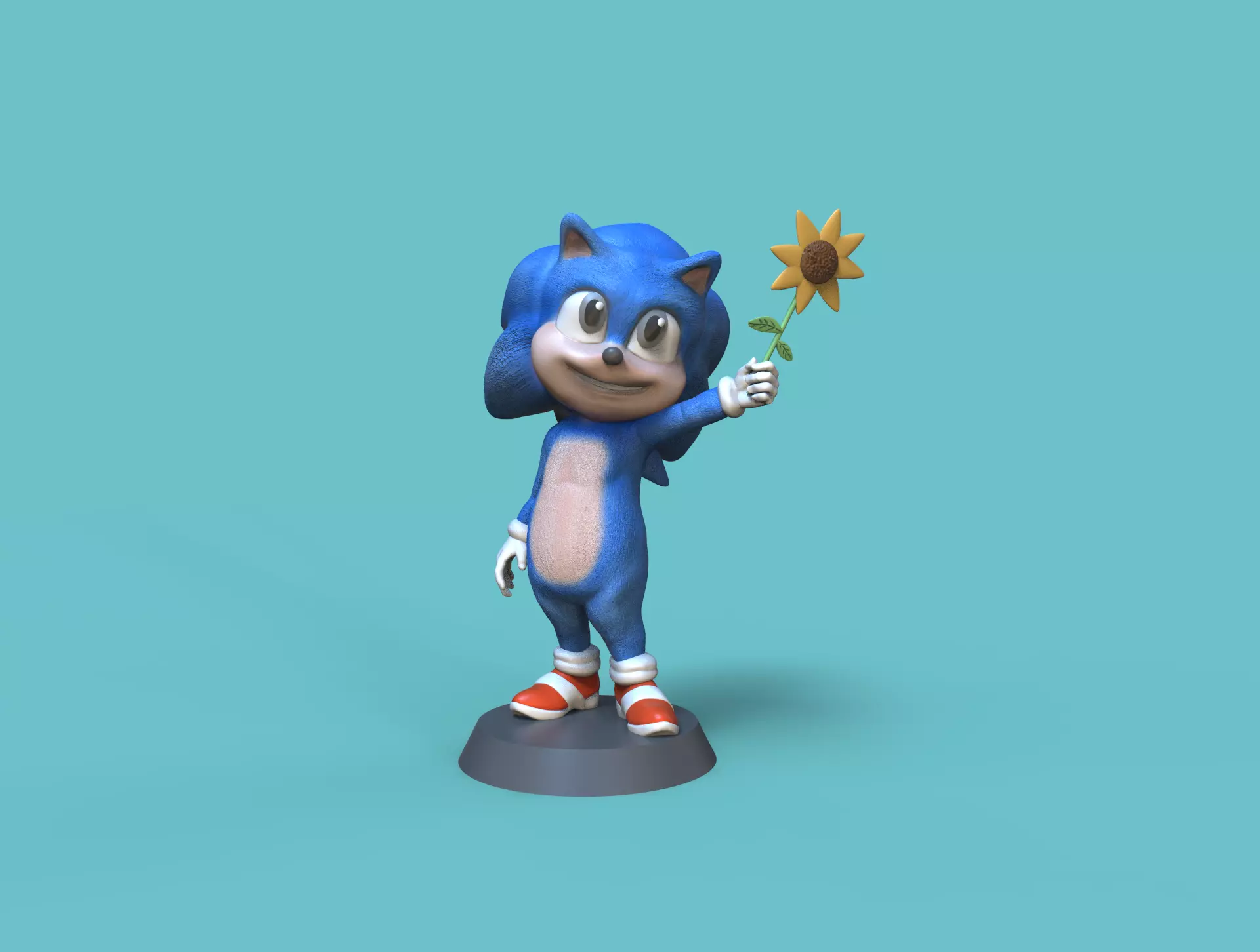 Baby Sonic hedgehog 3D print model_0