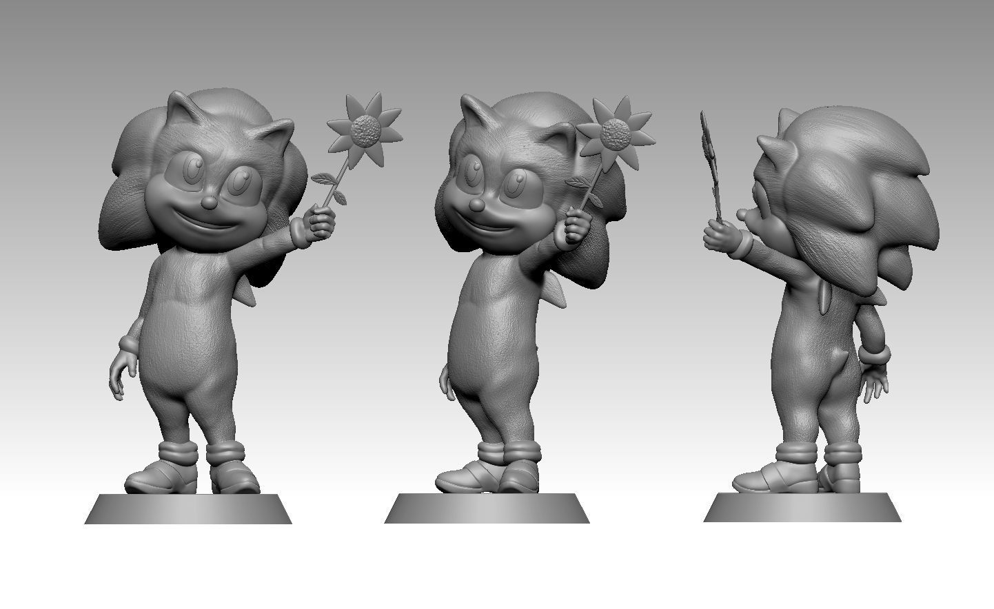 Baby Sonic hedgehog 3D print model_2