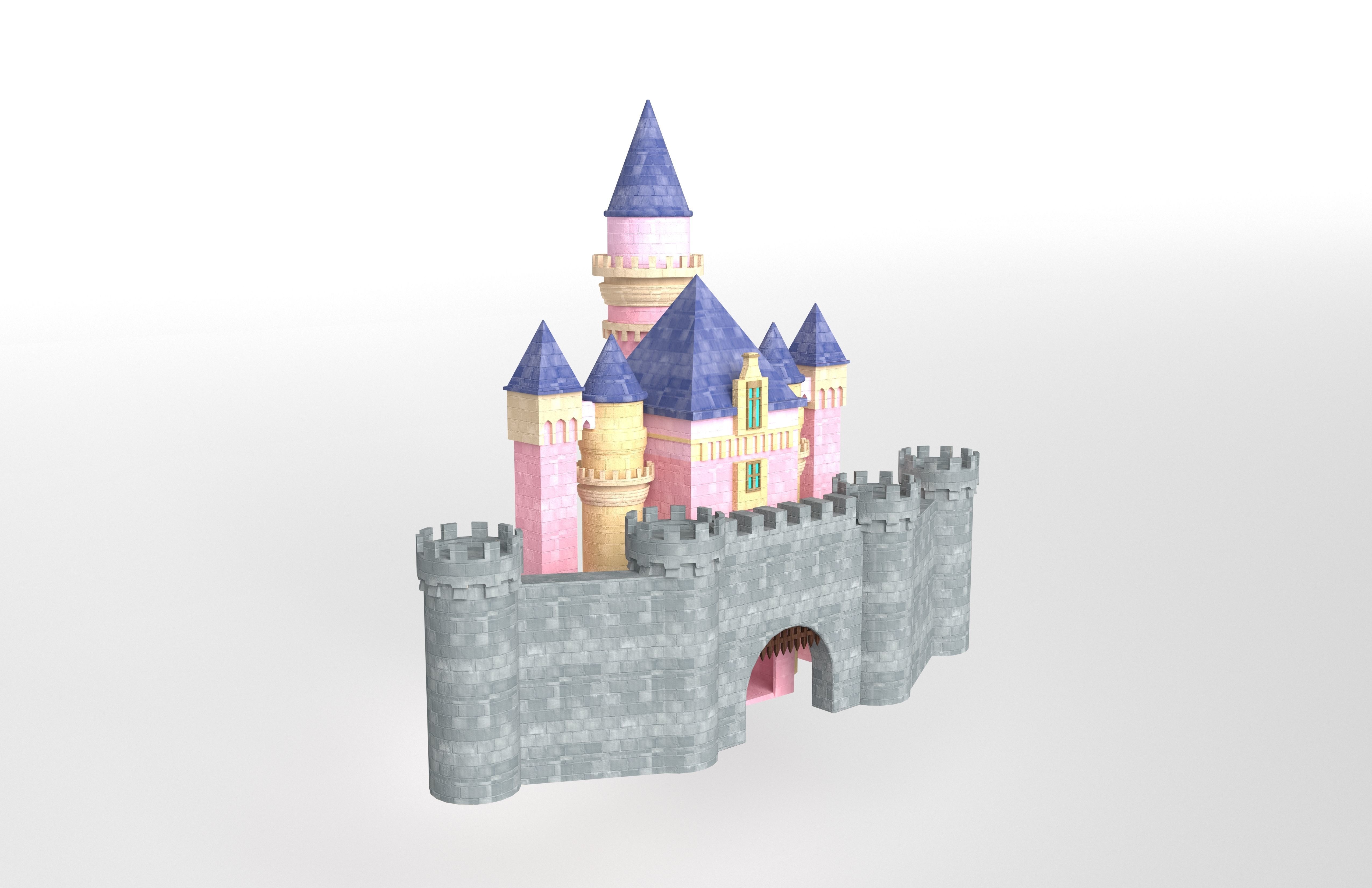 Disneyland Castle v1 001 Low-poly 3D model_3