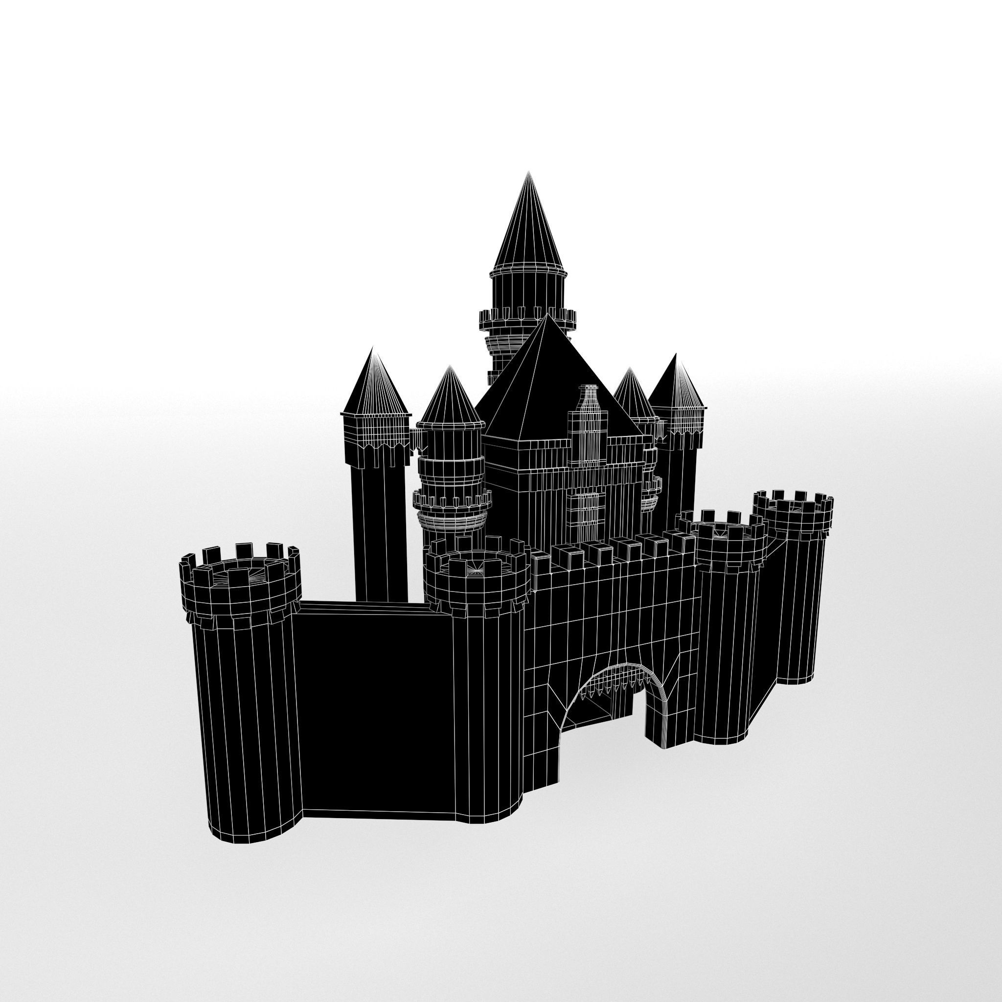 Disneyland Castle v1 001 Low-poly 3D model_4