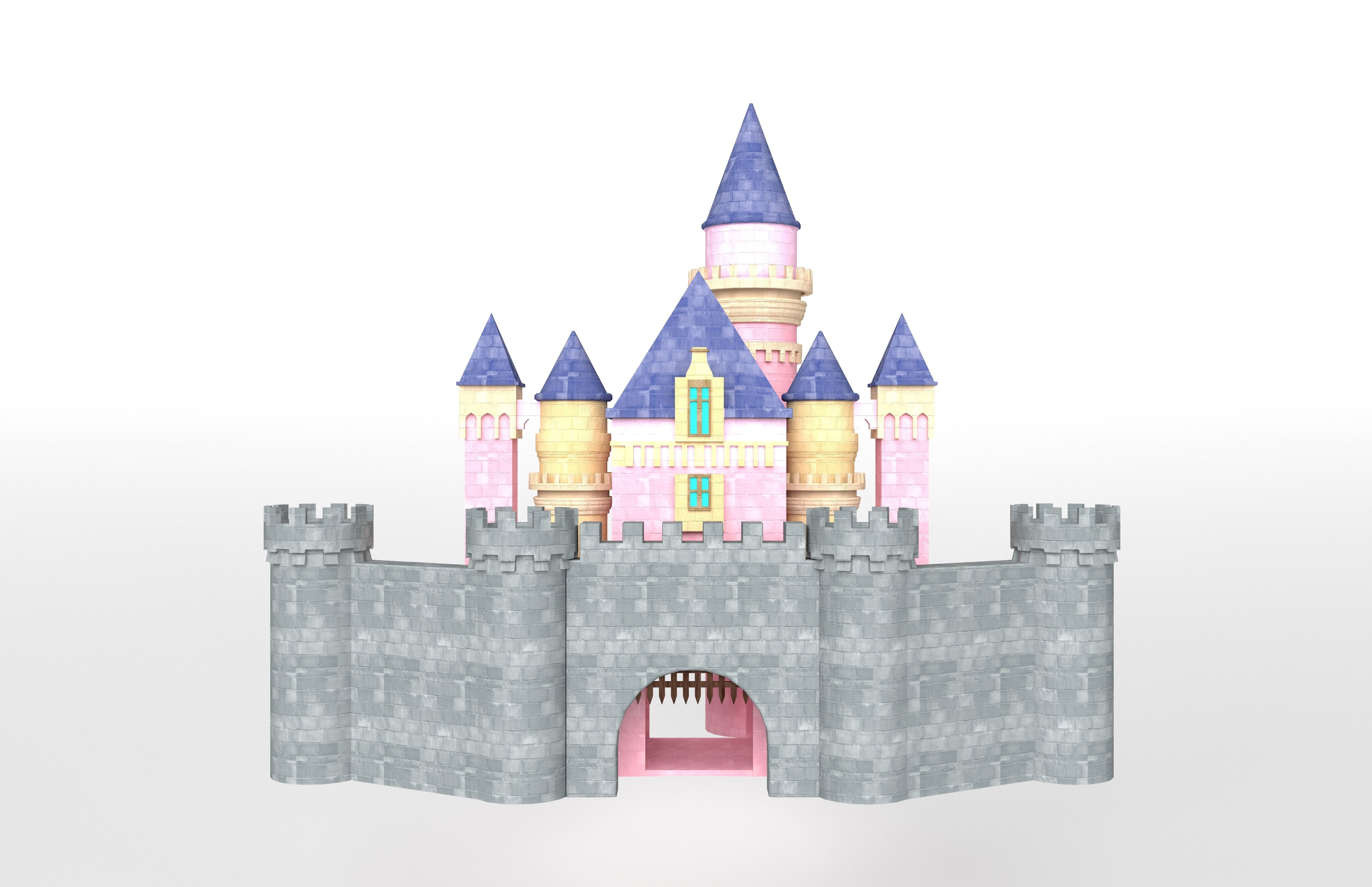 Disneyland Castle v1 001 Low-poly 3D model_1