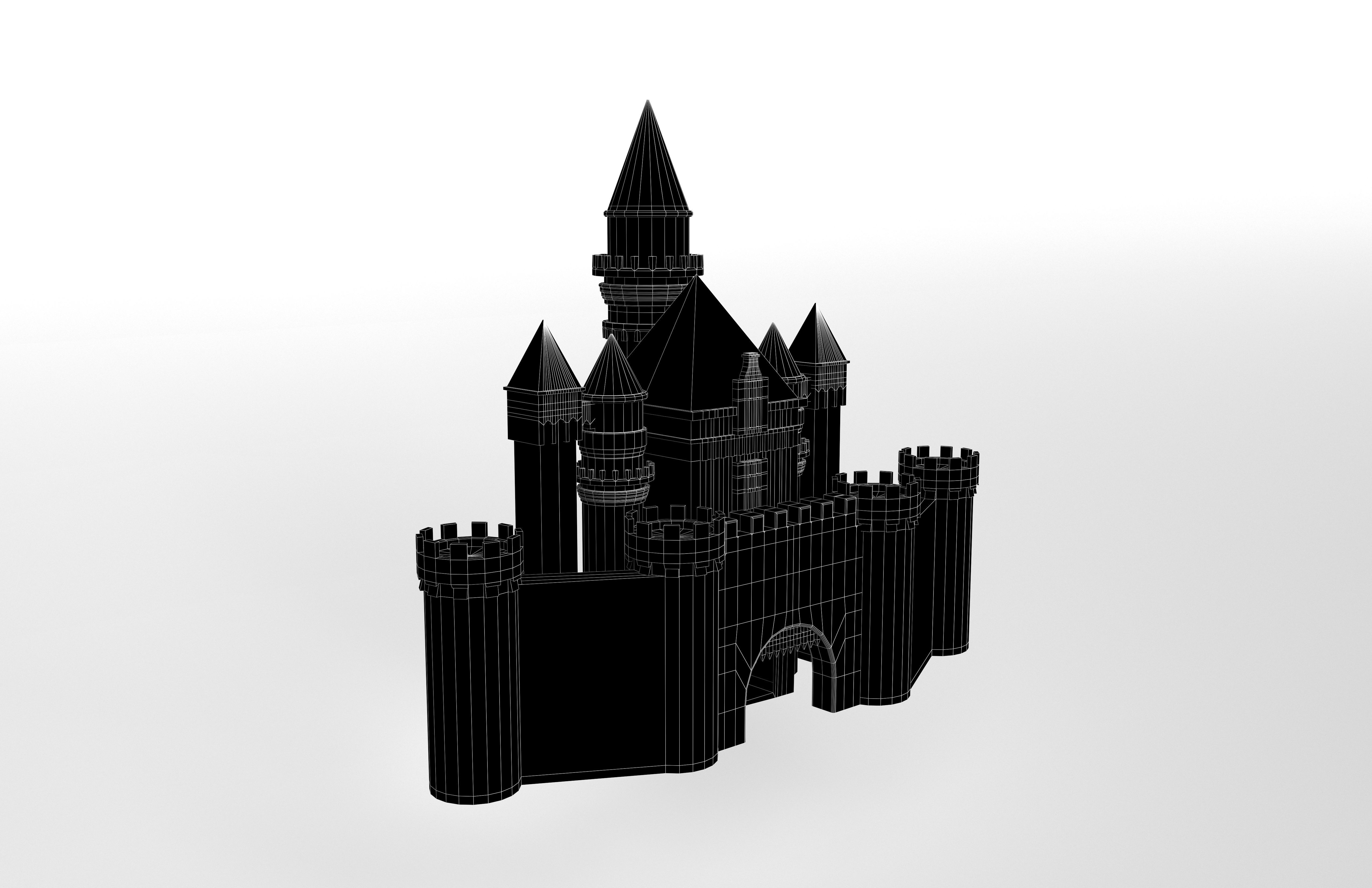 Disneyland Castle v1 001 Low-poly 3D model_7
