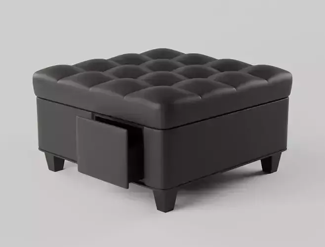 Puff Coffee Table Grey Subdivision Ready for Film Low-poly 3D model