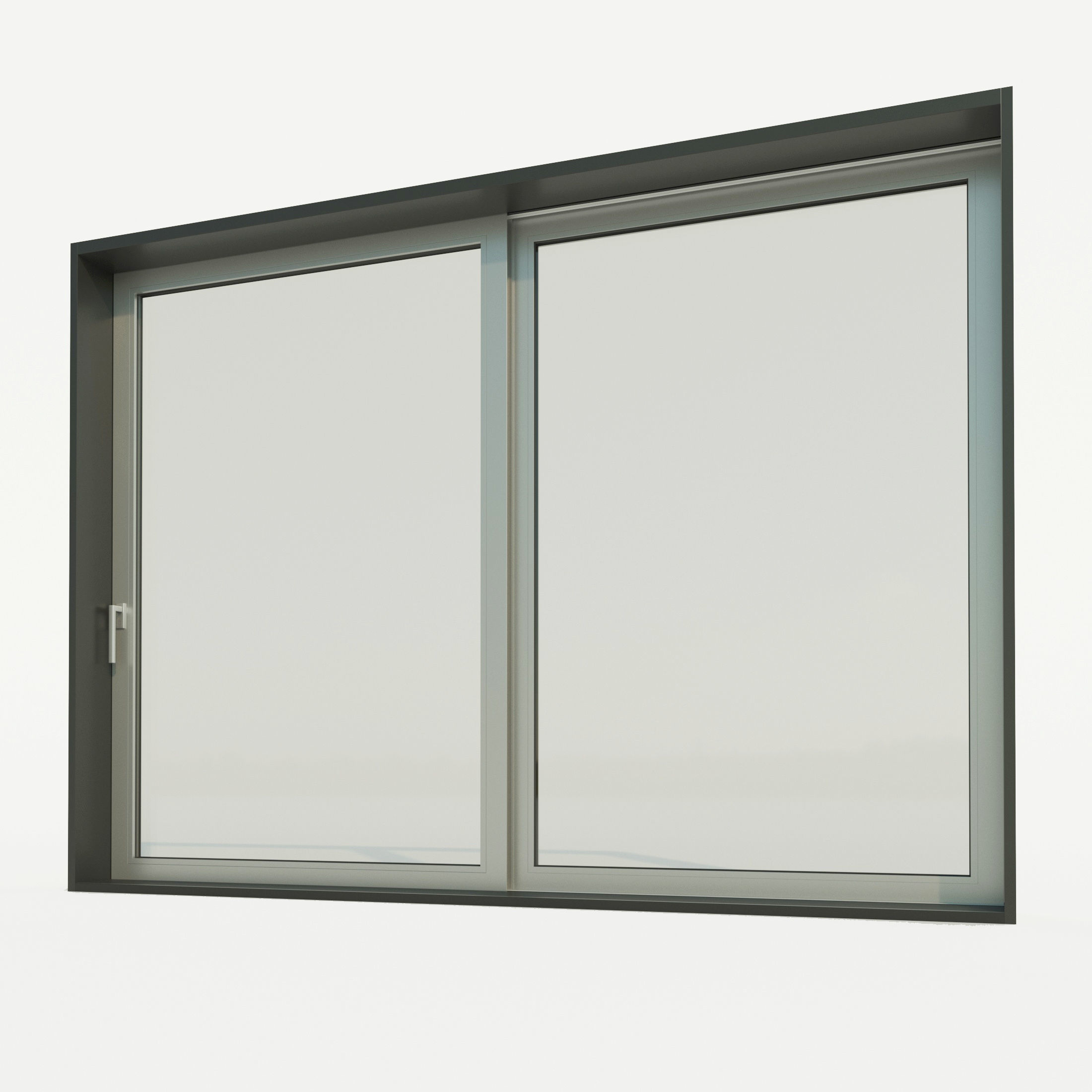 Panoramic sliding system Window Door Low-poly 3D model_1