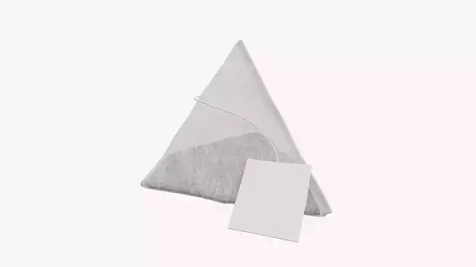 Tea bag with label 06 3D model
