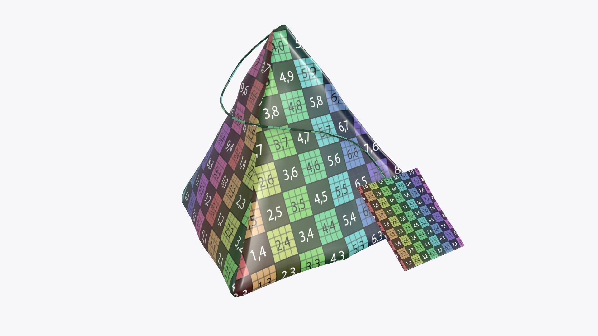 Tea bag with label 06 3D model_6