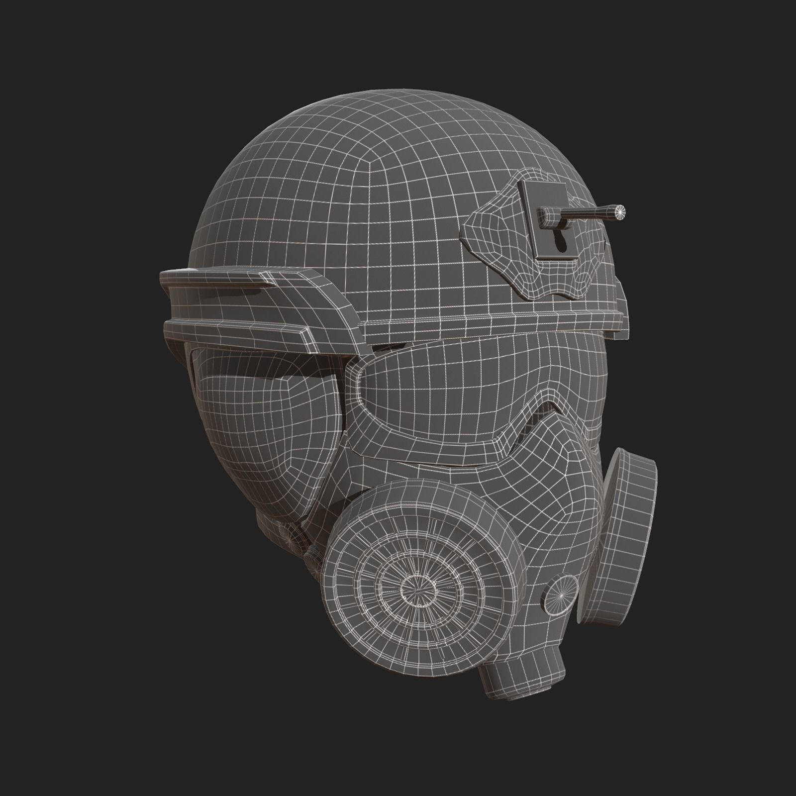 Helmet scifi military combat fantasy cyborg space armor develop  Low-poly 3D model_11