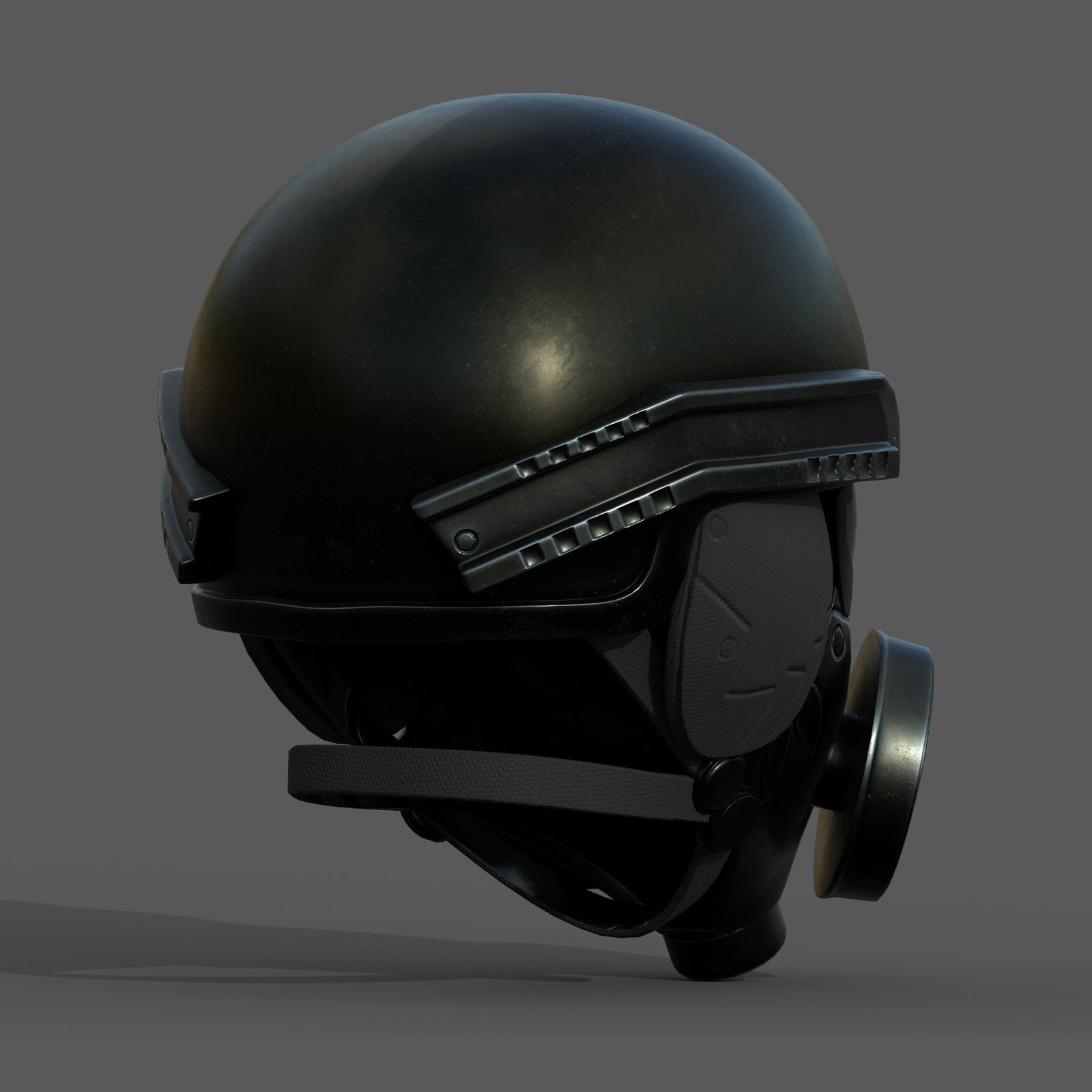Helmet scifi military combat fantasy cyborg space armor develop  Low-poly 3D model_7