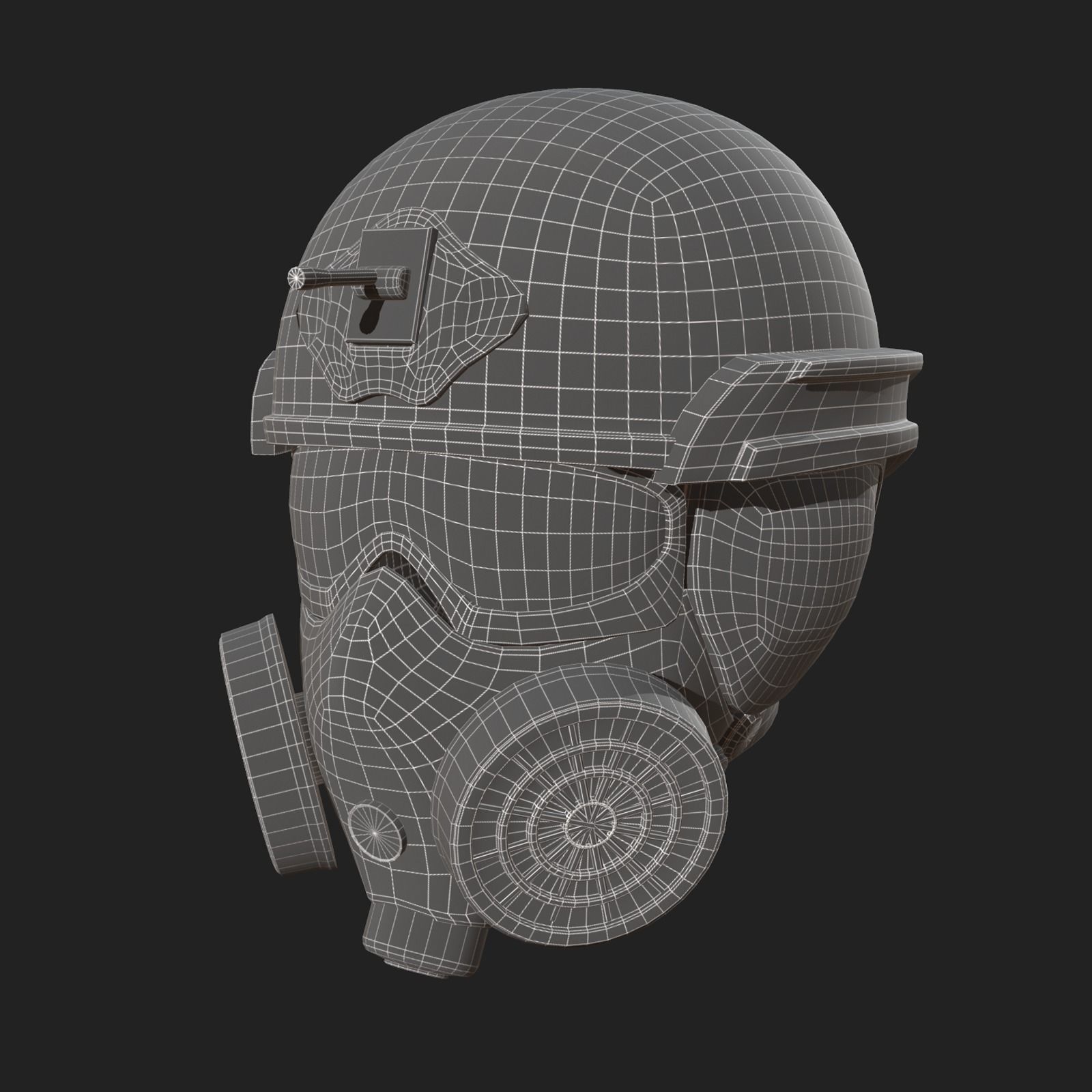 Helmet scifi military combat fantasy cyborg space armor develop  Low-poly 3D model_9