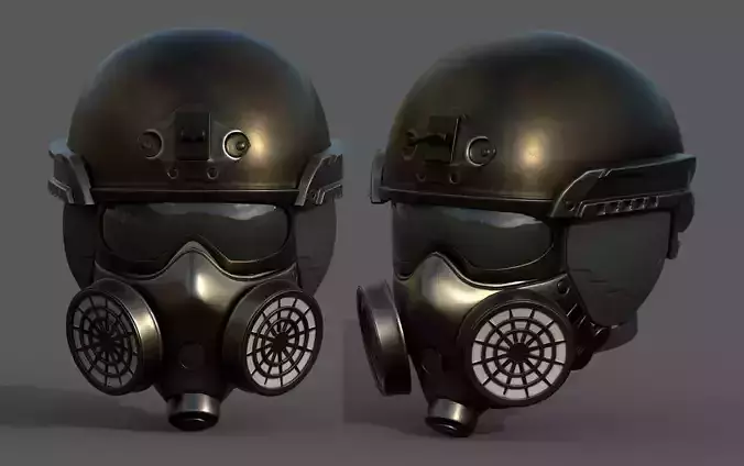 Helmet scifi military combat fantasy cyborg space armor develop 