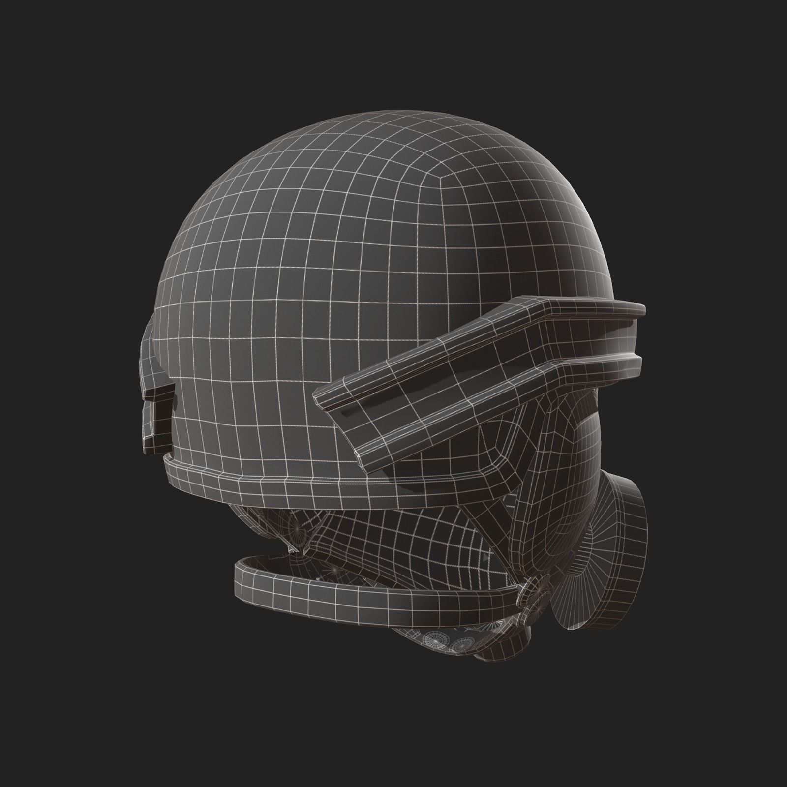 Helmet scifi military combat fantasy cyborg space armor develop  Low-poly 3D model_10