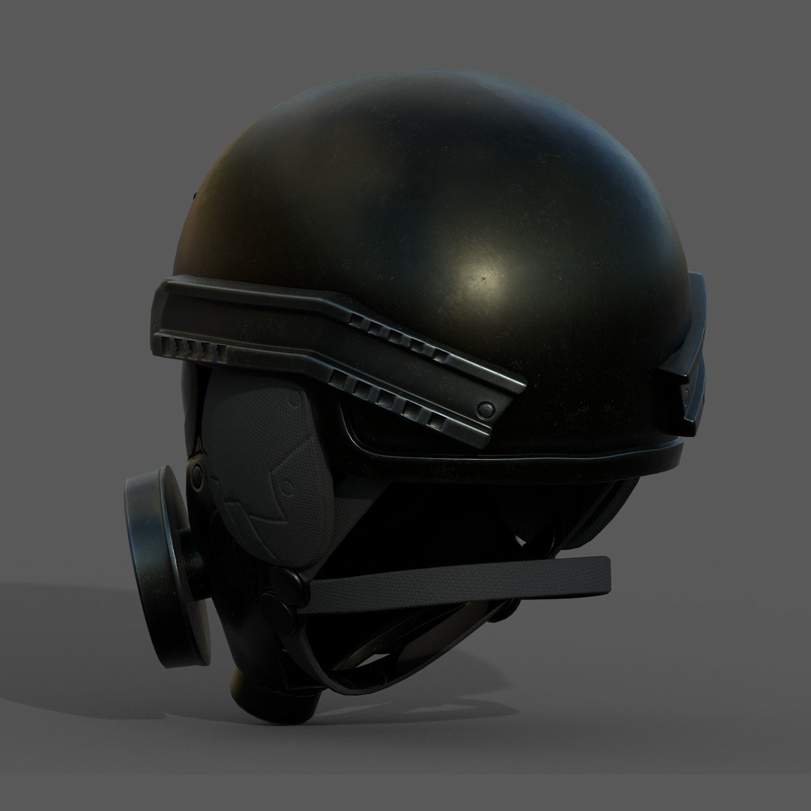 Helmet scifi military combat fantasy cyborg space armor develop  Low-poly 3D model_6