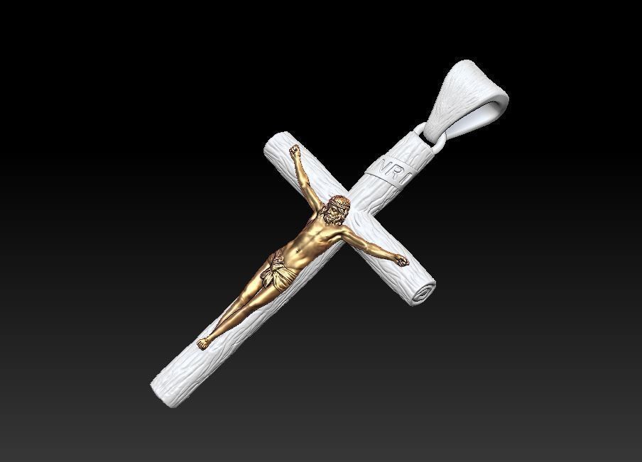 Jesus cross pendant 3D print model_4