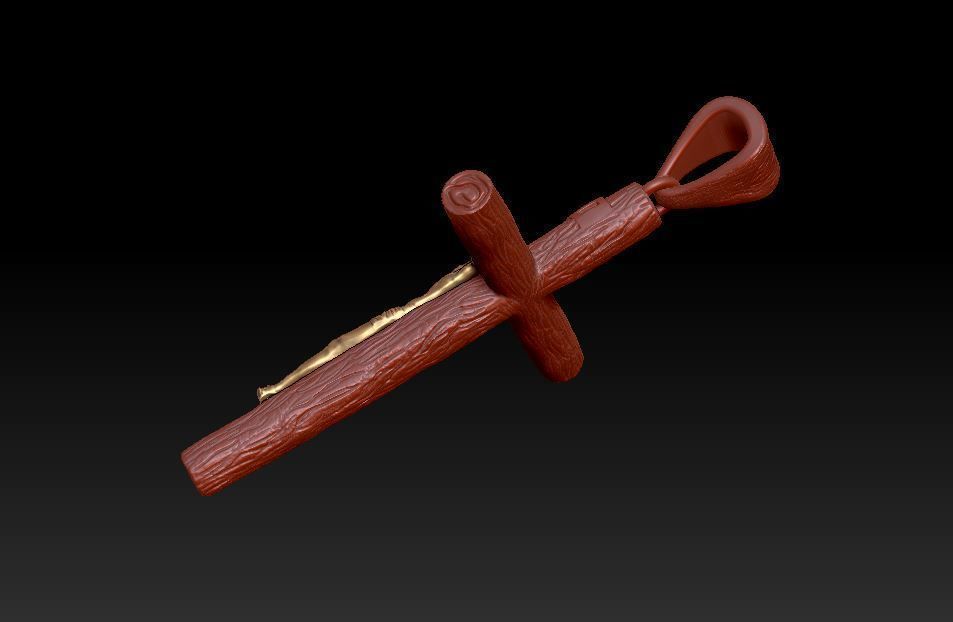 Jesus cross pendant 3D print model_2