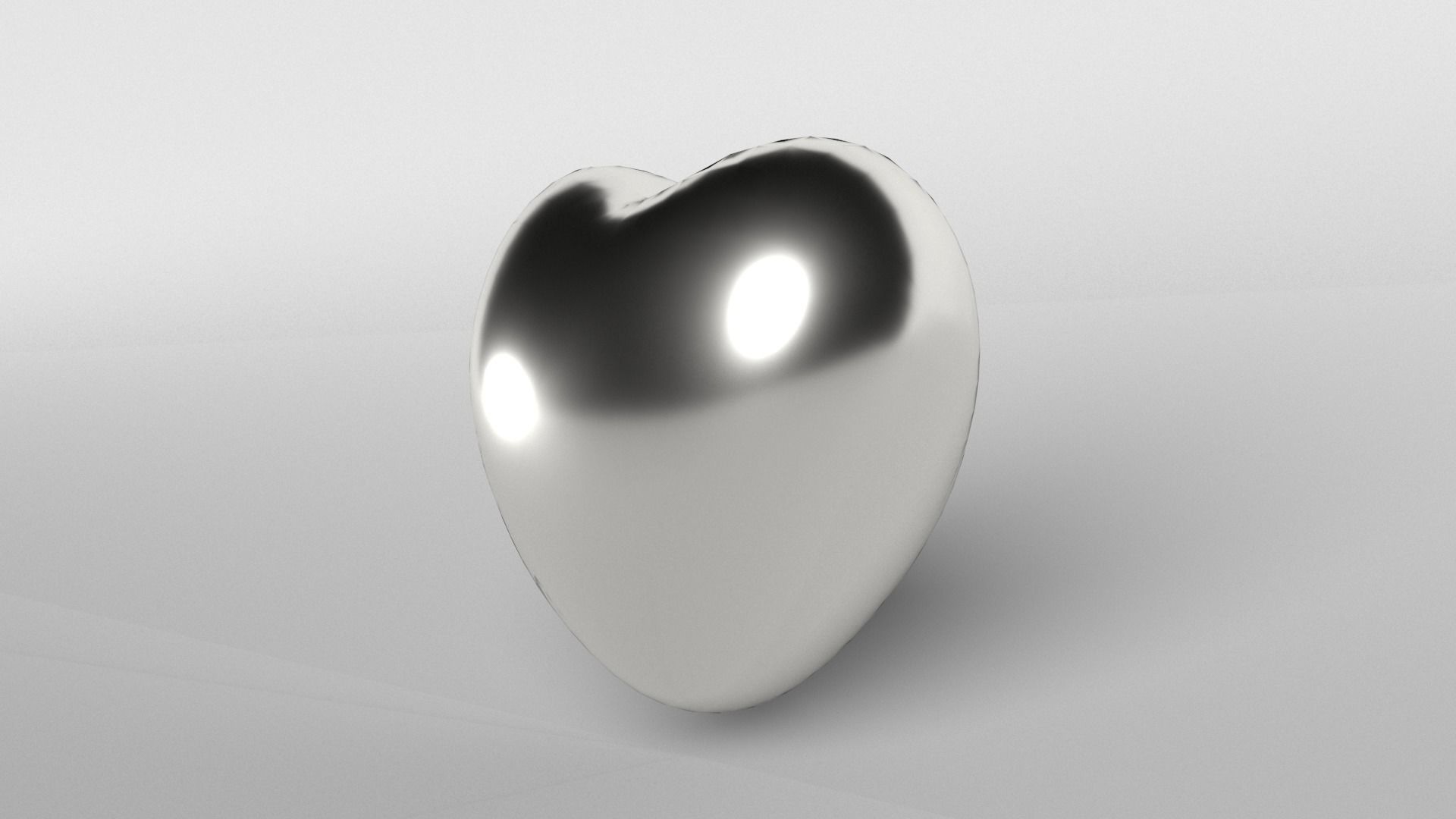 Silver Heart Low-poly 3D model_2