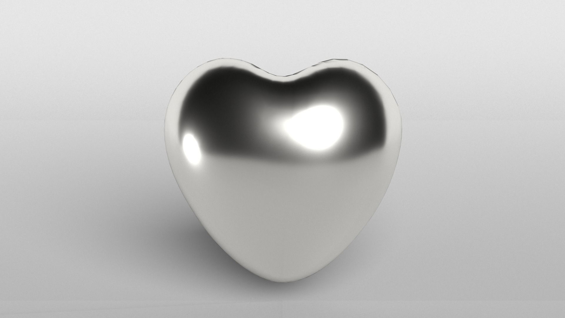 Silver Heart Low-poly 3D model_1
