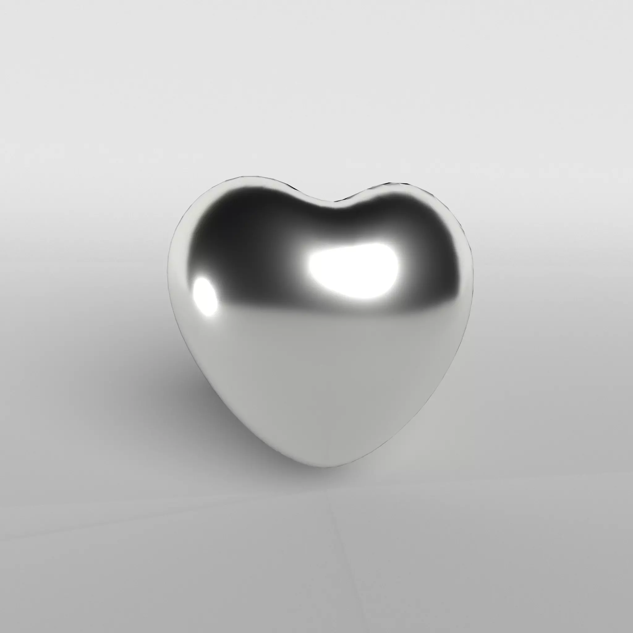 Silver Heart Low-poly 3D model_0