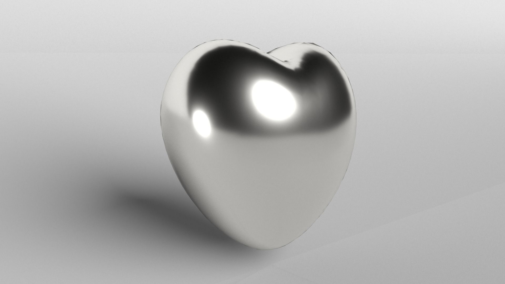 Silver Heart Low-poly 3D model_3