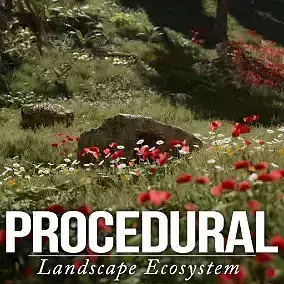 PLE - Procedural Landscape Ecosystem Low-poly 3D model