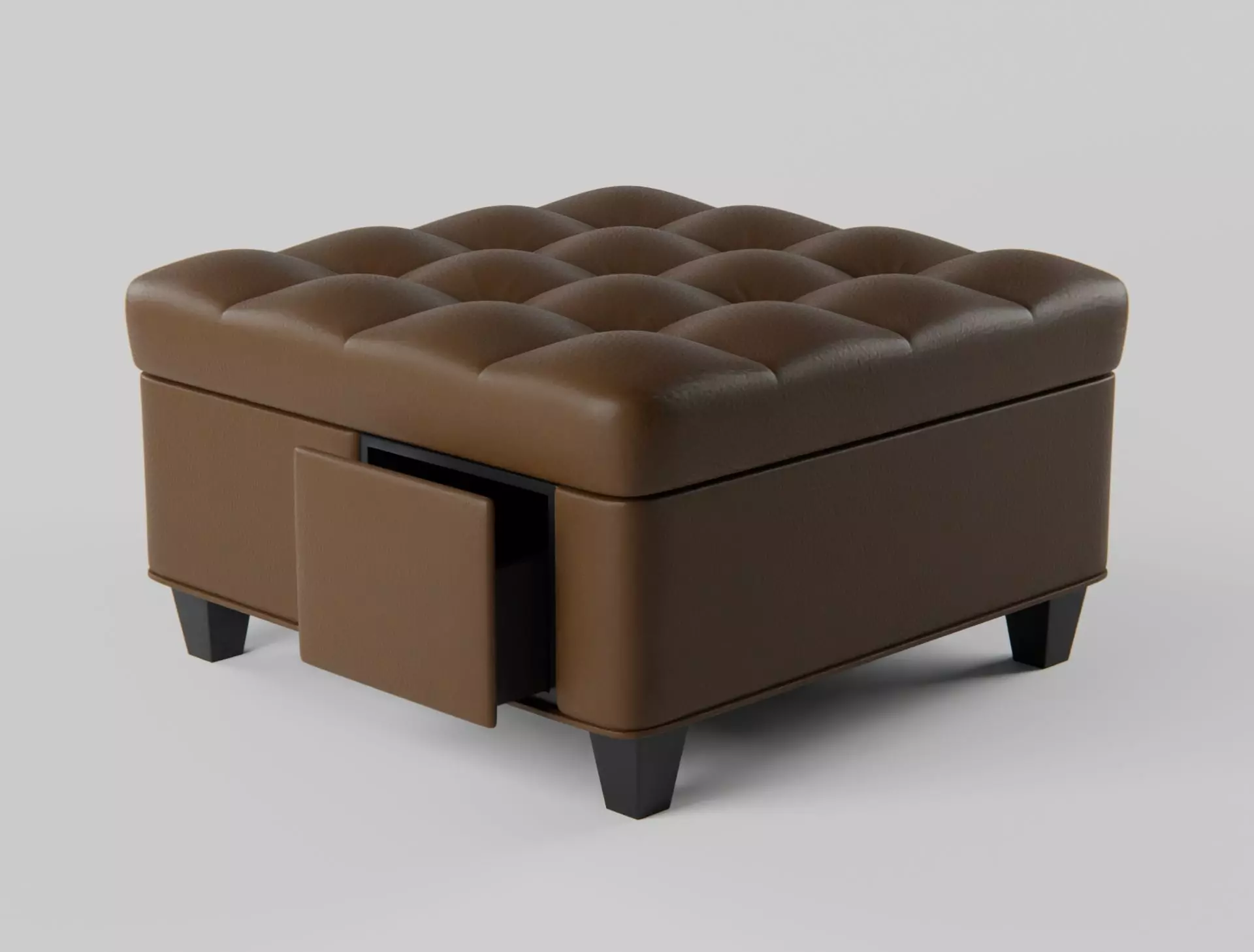 Puff Coffee Table Brown Subdivision Ready for Film Low-poly 3D model