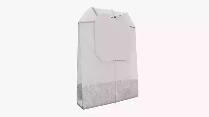 Tea bag with label 01 3D model