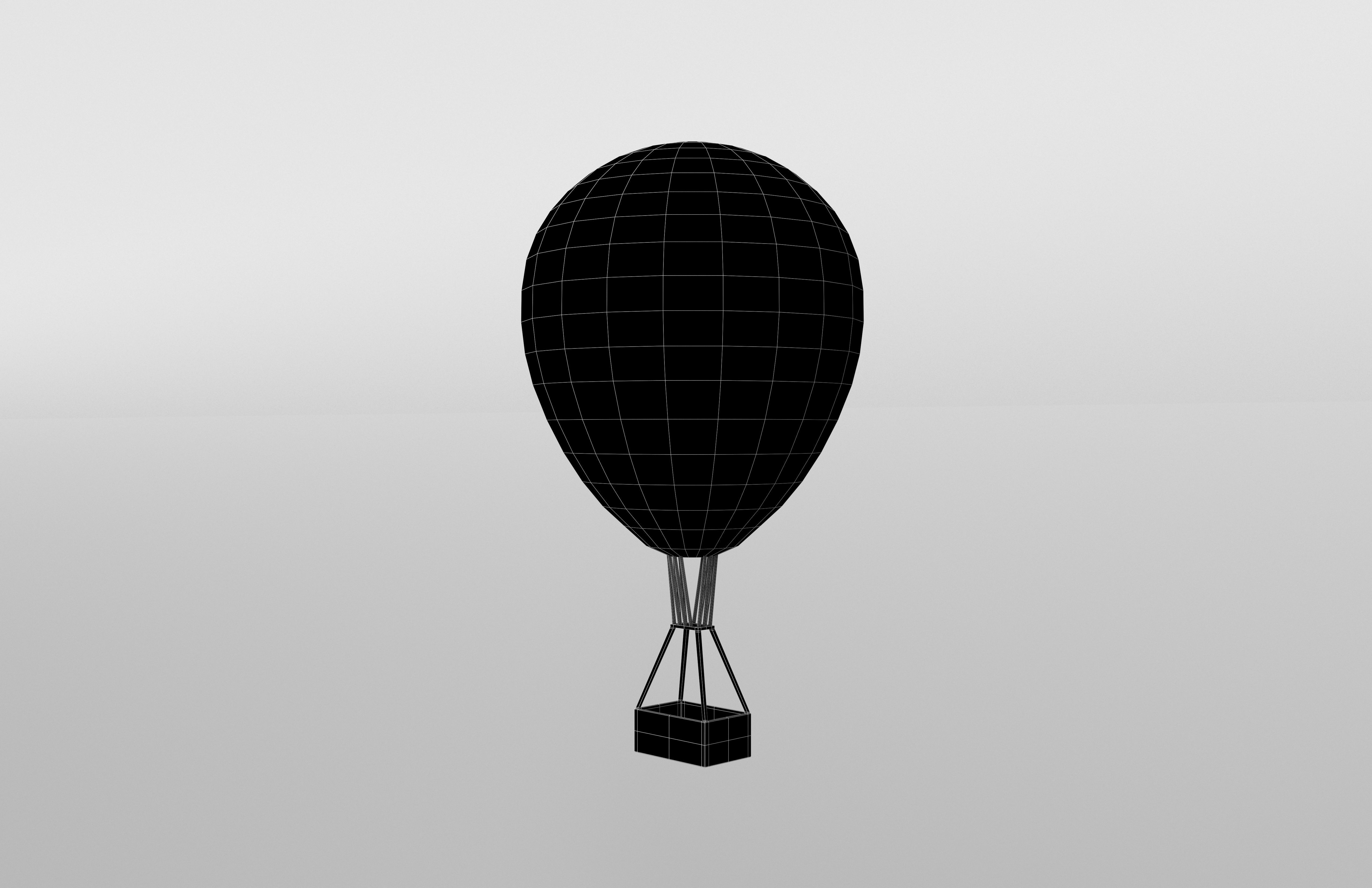 Hot Air Balloon v1 003 Low-poly 3D model_4