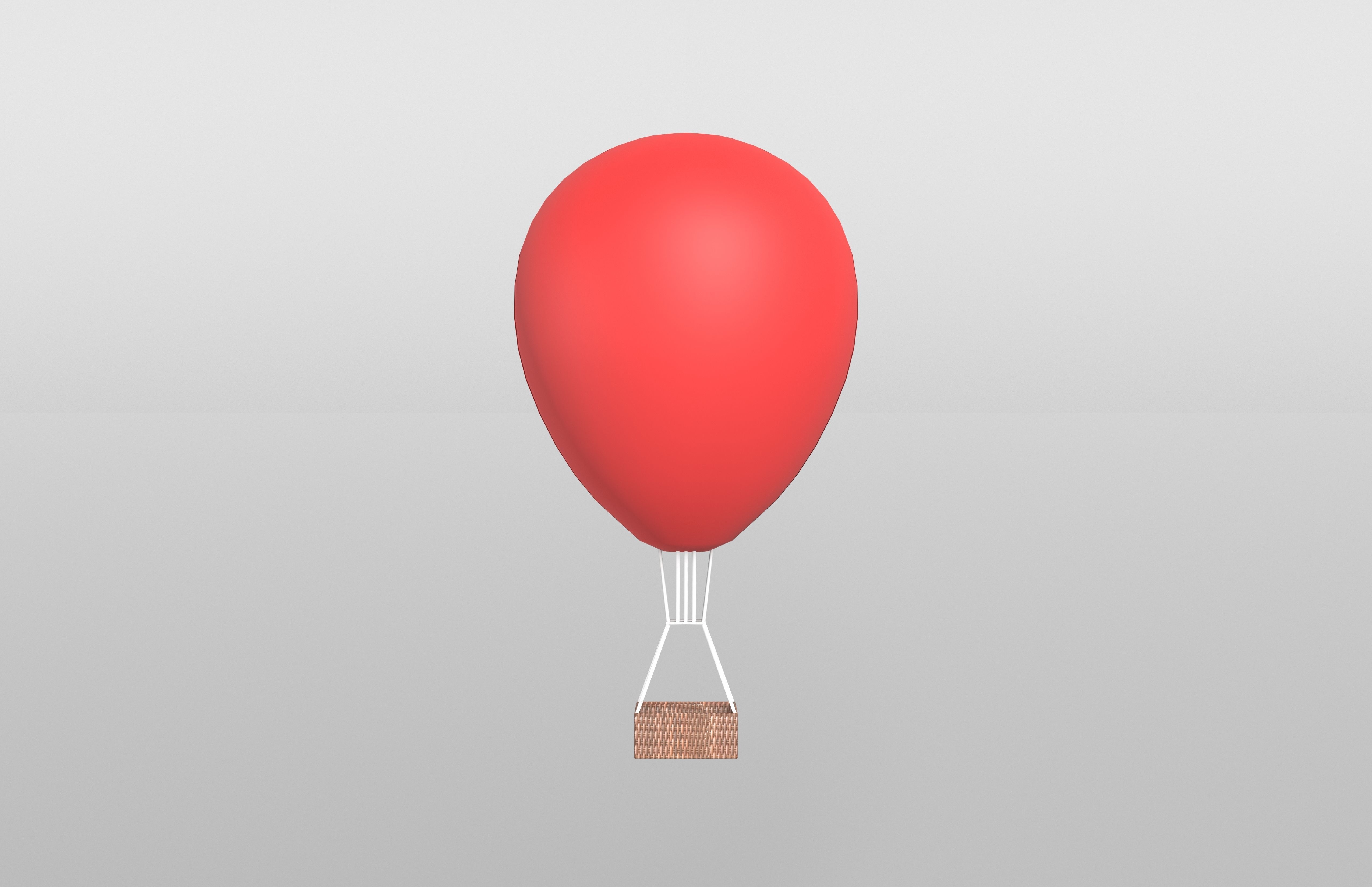 Hot Air Balloon v1 003 Low-poly 3D model_1