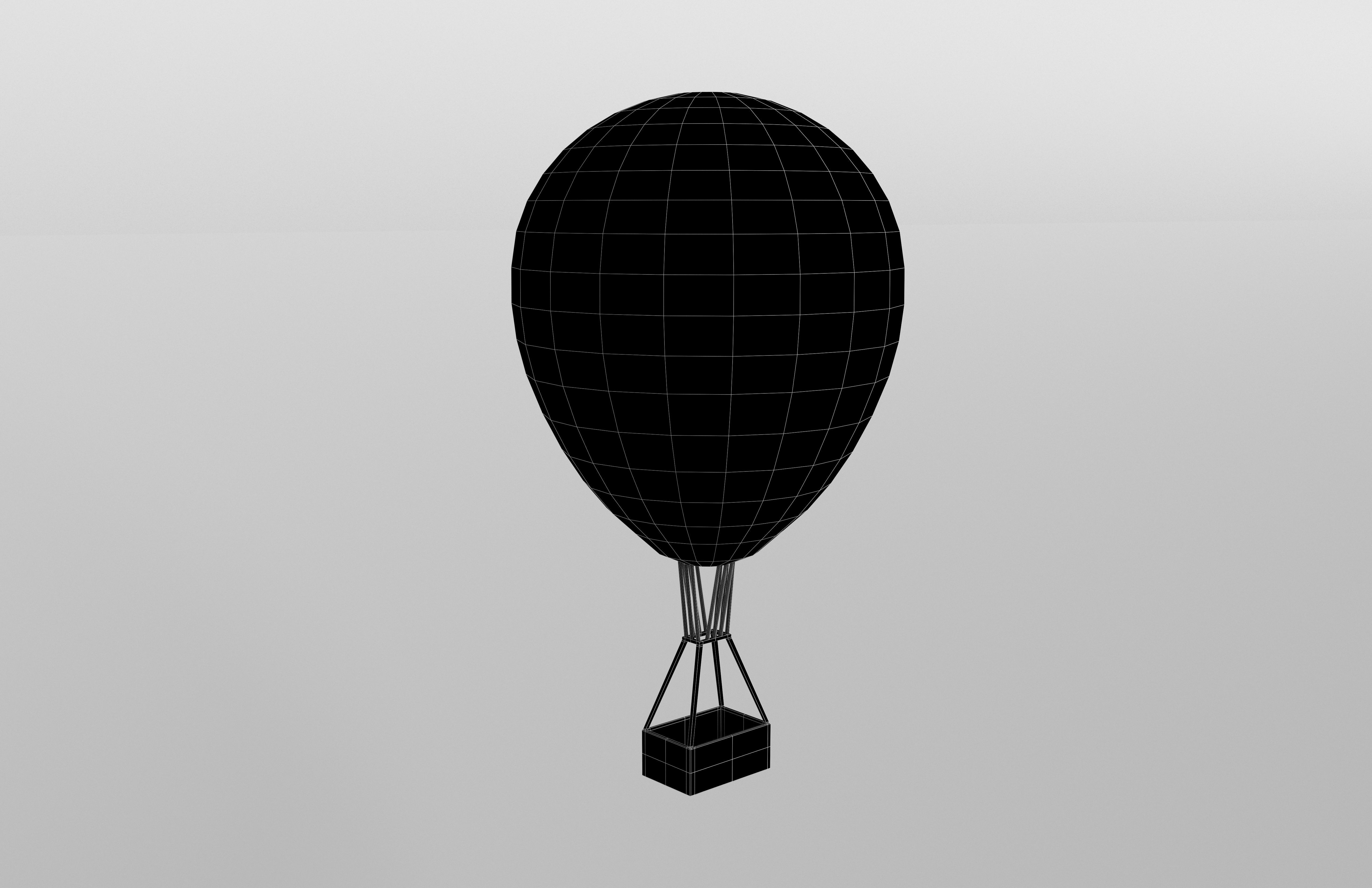 Hot Air Balloon v1 003 Low-poly 3D model_7
