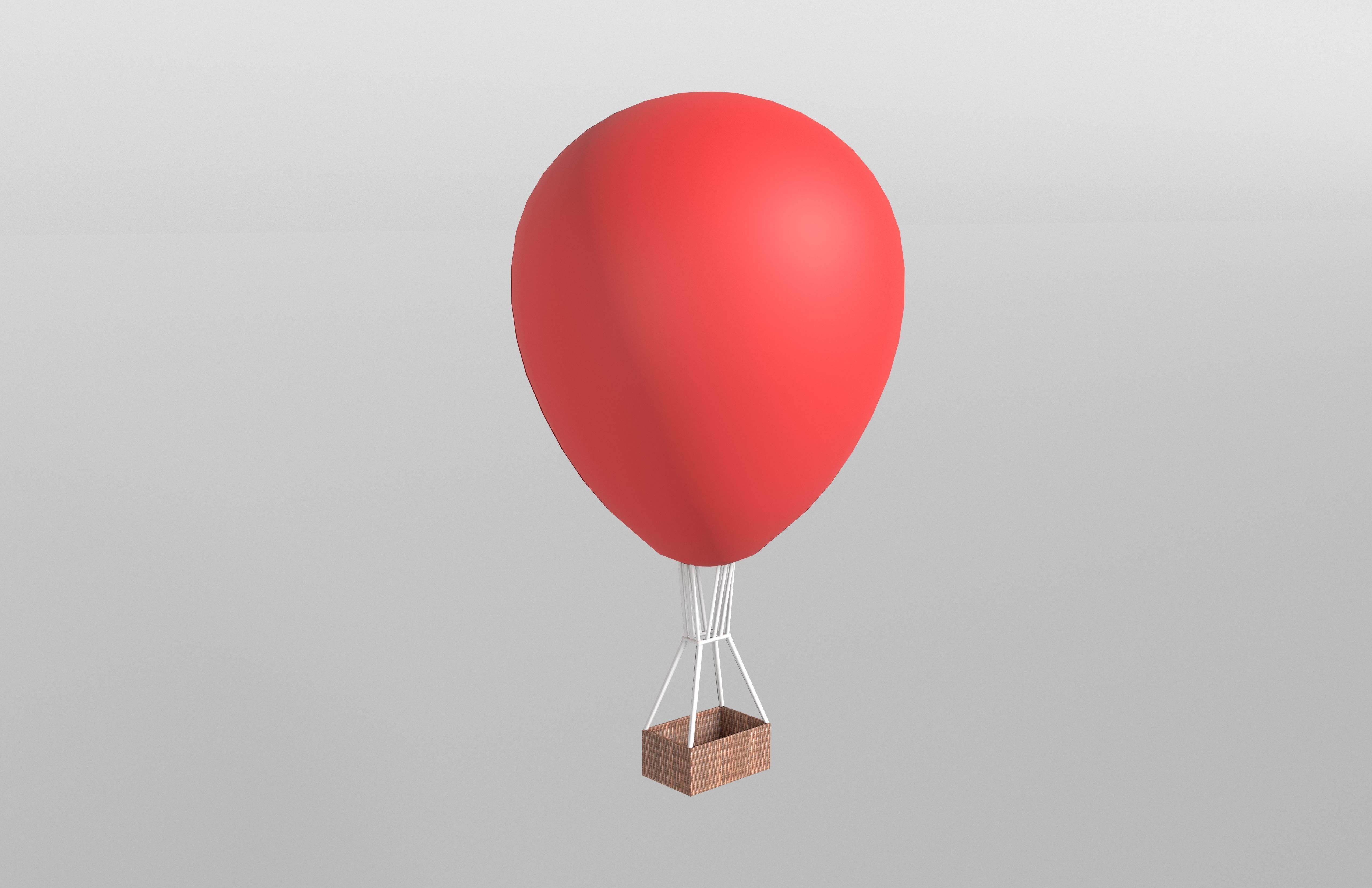 Hot Air Balloon v1 003 Low-poly 3D model_3