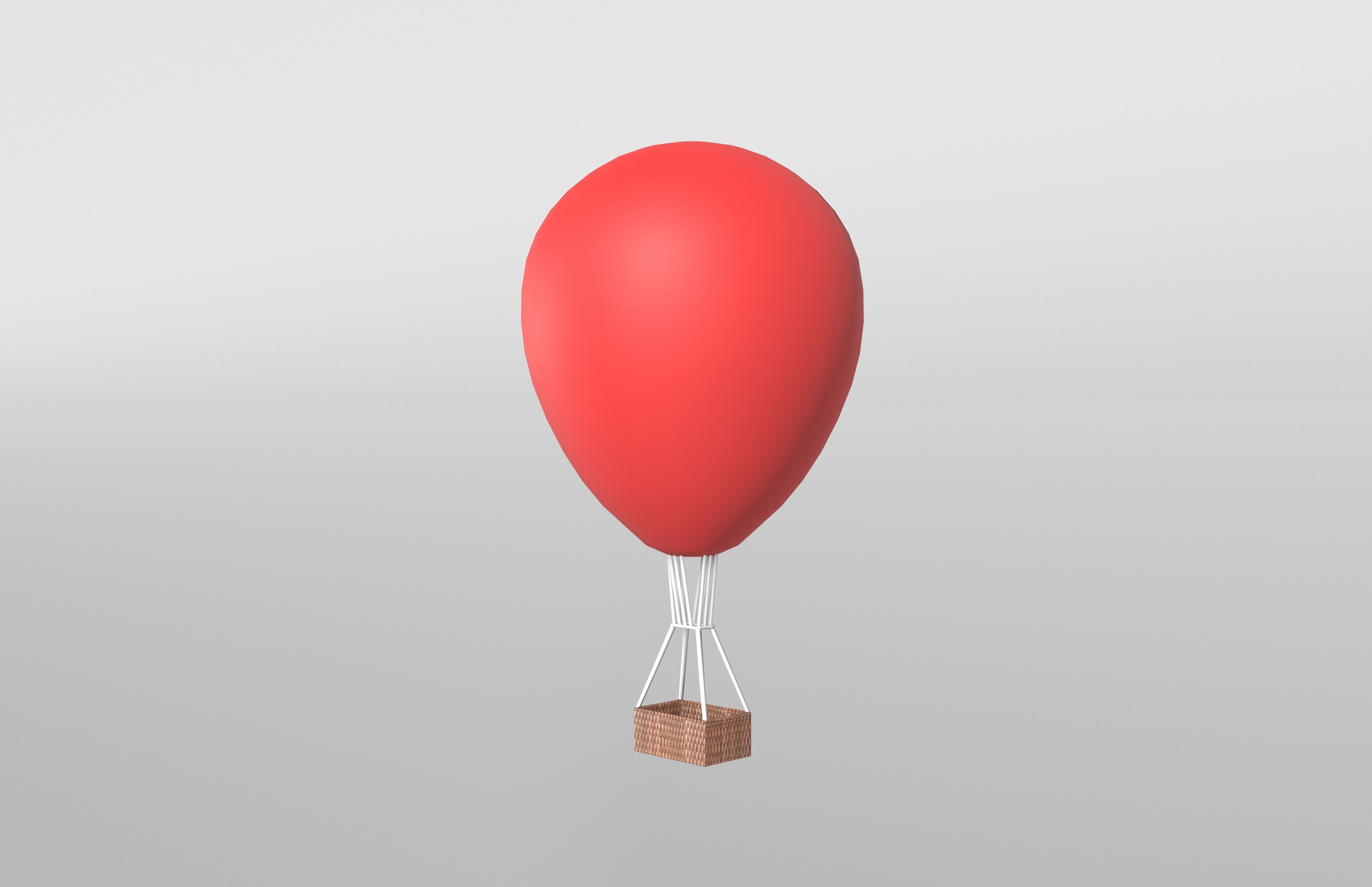 Hot Air Balloon v1 003 Low-poly 3D model_2