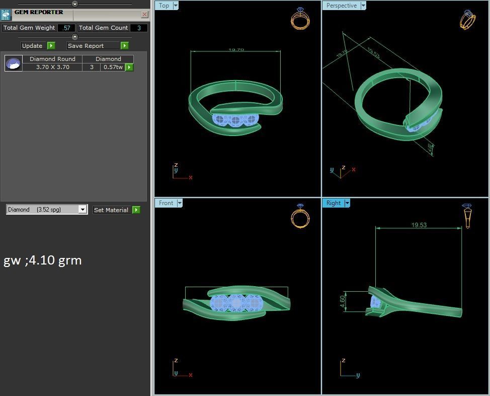 Women bride band ring 3dm render detail 3D print model_1