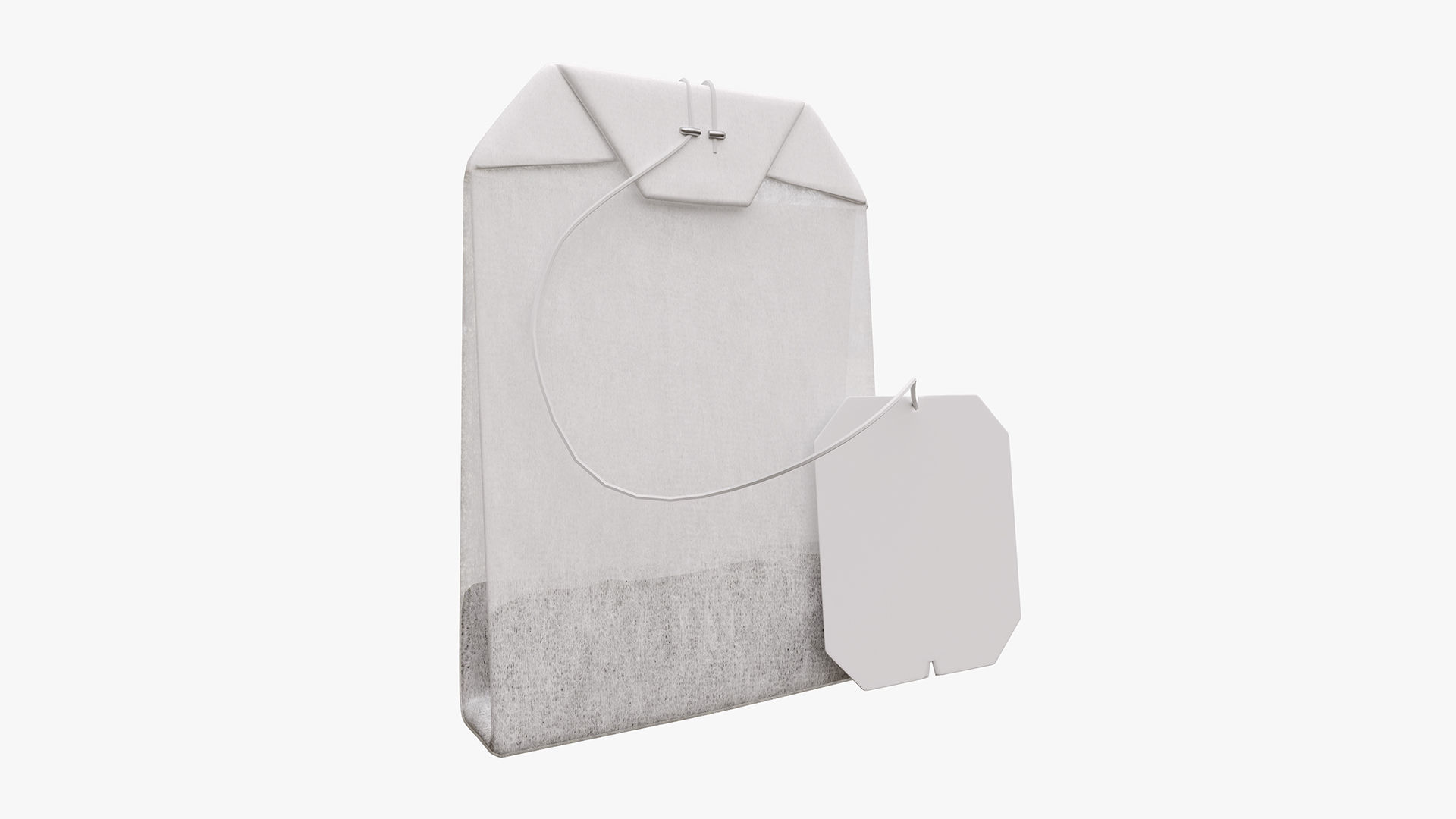 Tea bag with label 02 3D model