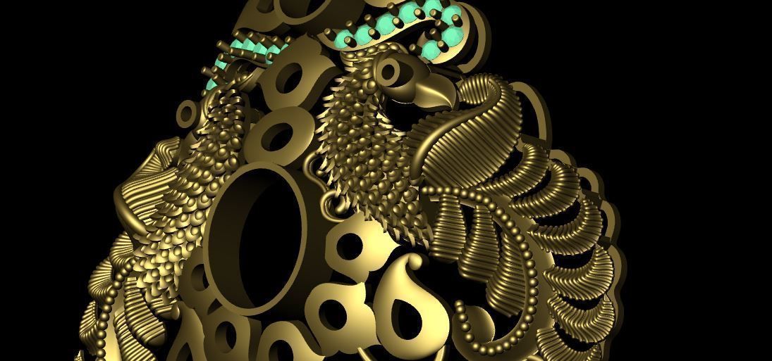 nakshi polki pendent 3D print model_8